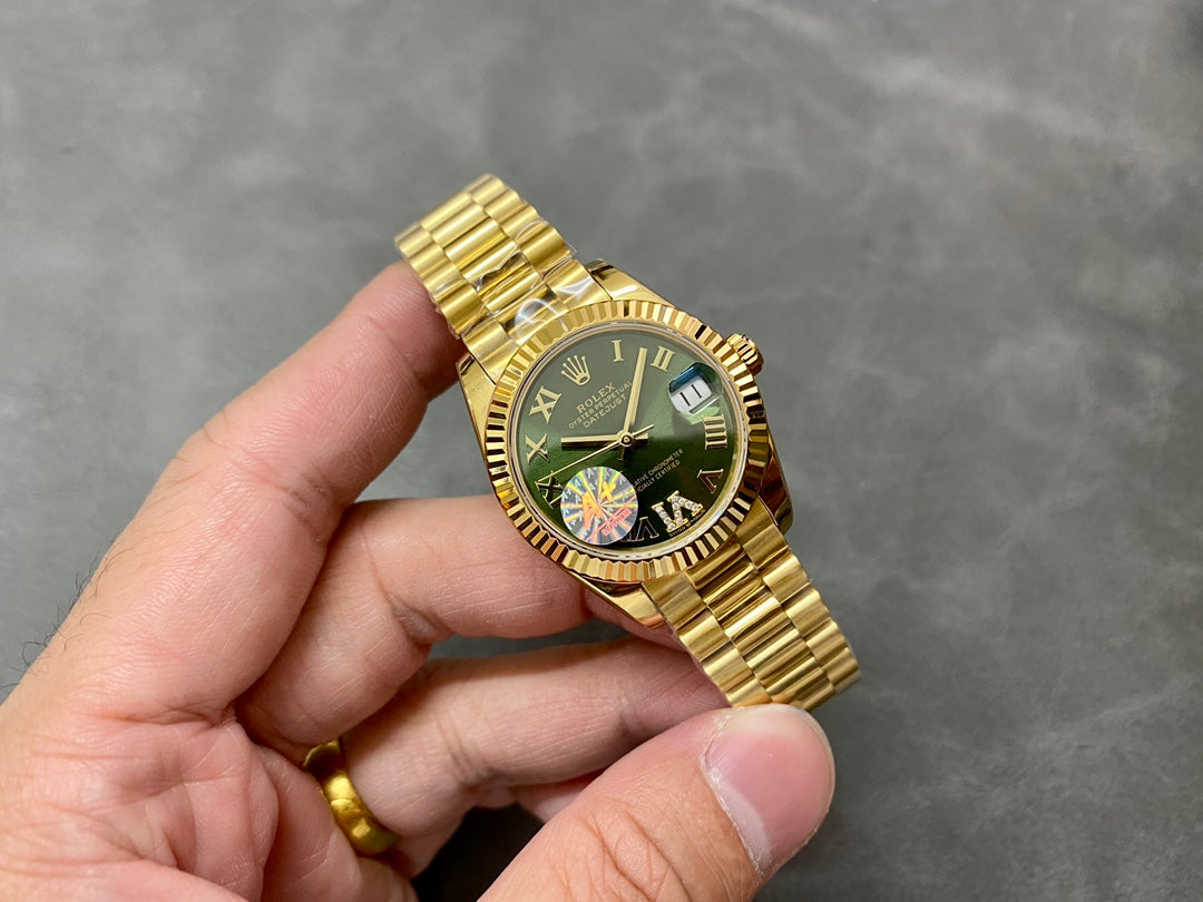 DATEJUST 31MM GOLD GREEN DIAL