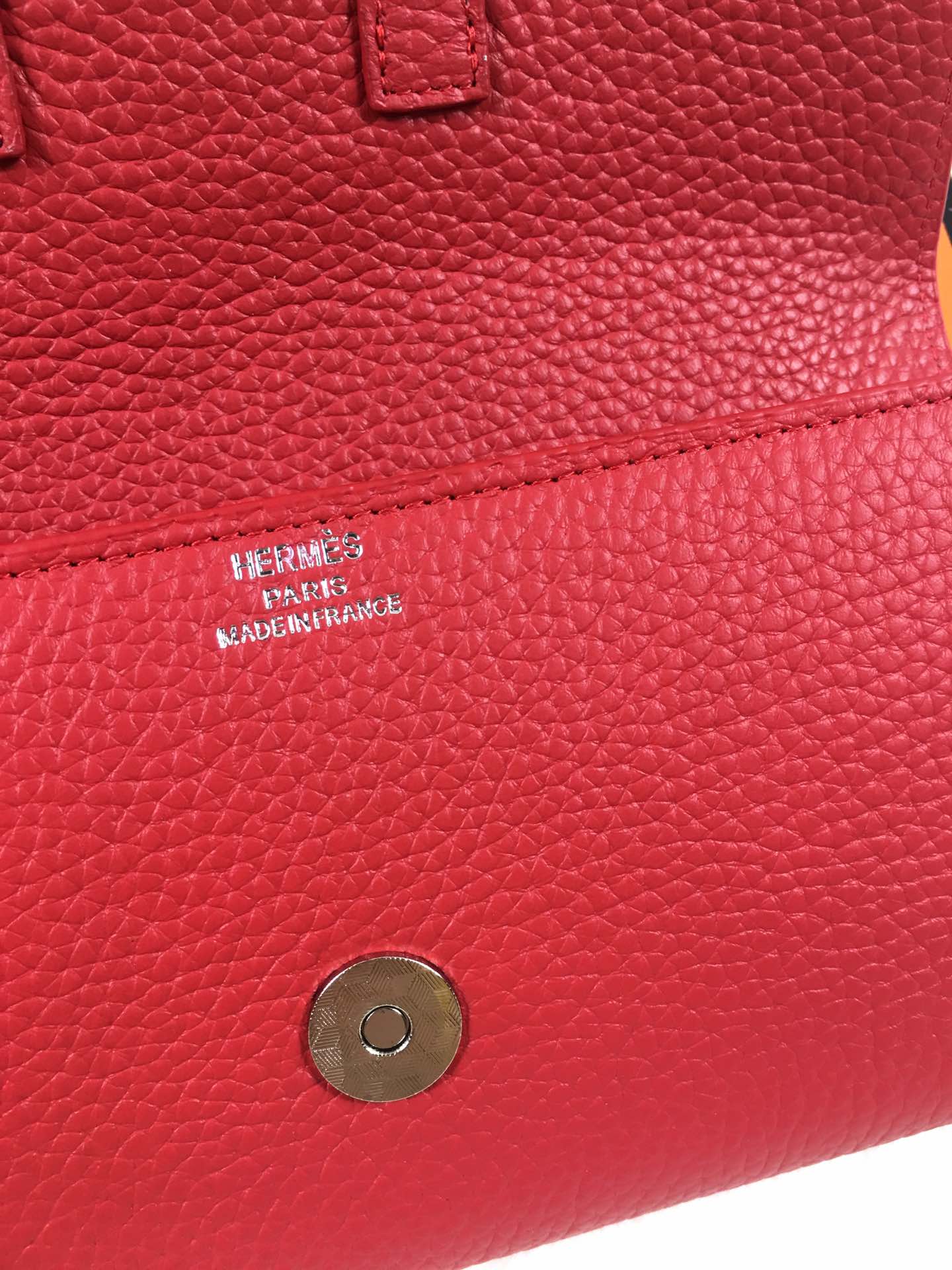 HM SNAP LOCK WALLET 19.5 RED GRAINED CALFSKIN