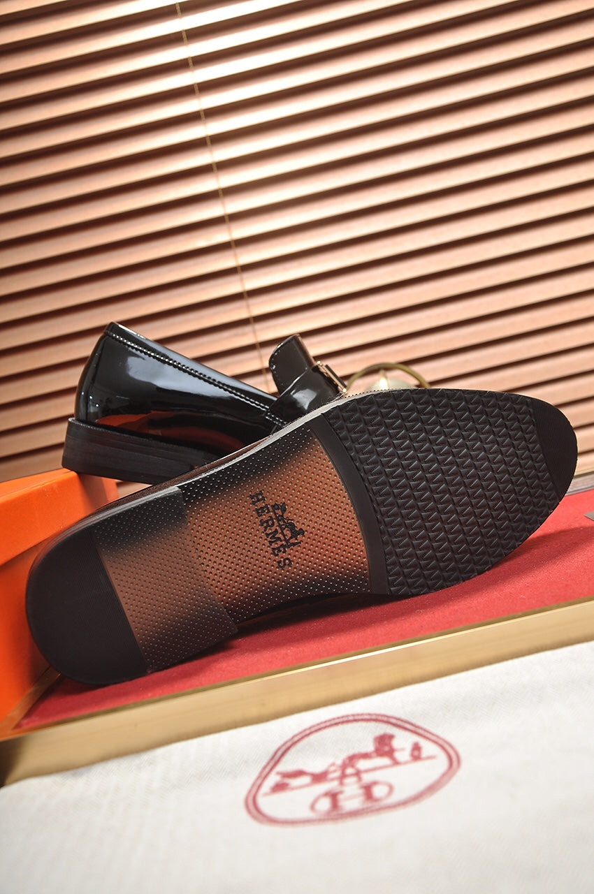 HM Men's Loafer Black Patent Leather 526110