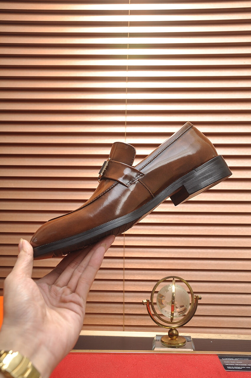 HM Men's Loafer Brown Patent Leather 526111