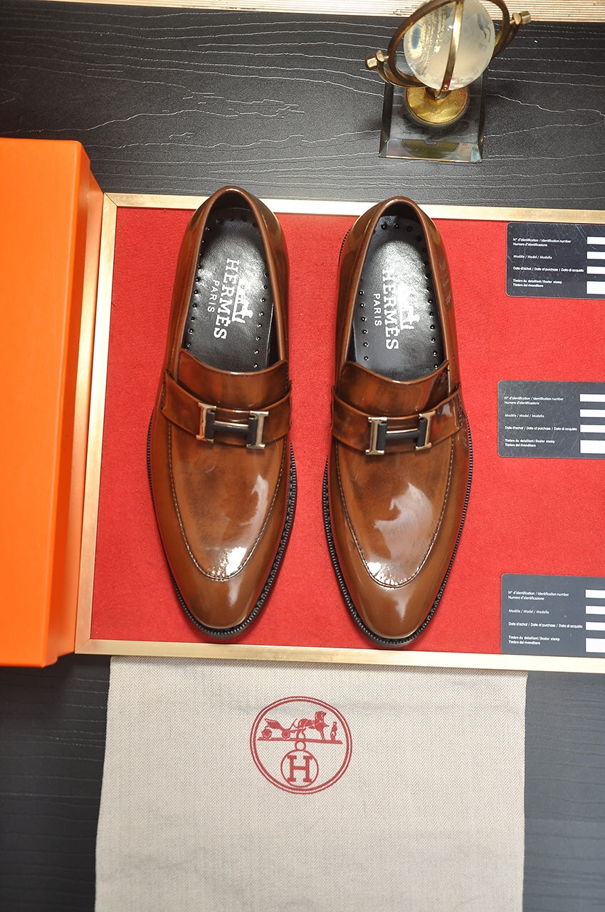 HM Men's Loafer Brown Patent Leather 526111