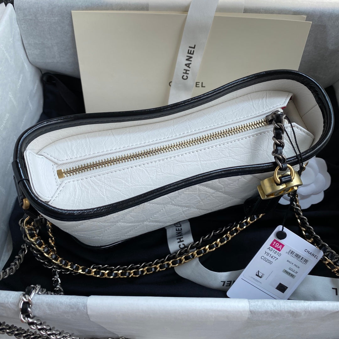 Chanel 25 Gabrielle Black White  20cm Calfskin 289506