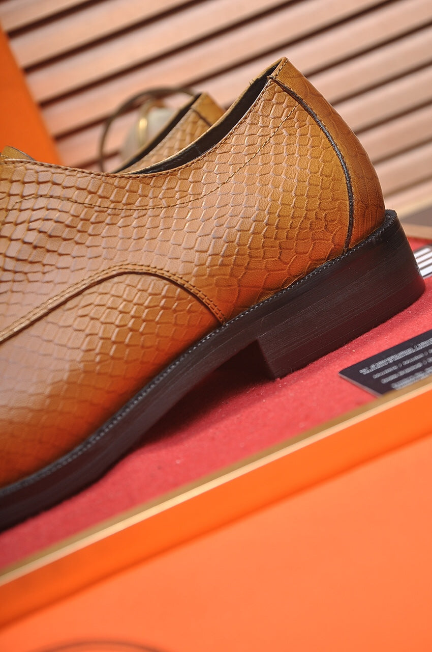 HM Men's Dress Shoe Brown Sheepskin