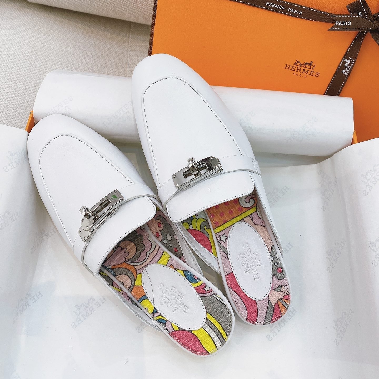 HM Oz Mule White Cowhide 348089