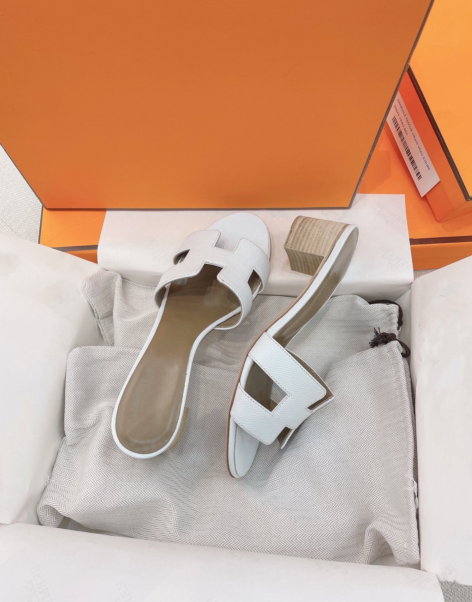 Oasis Sandal Epsom Calfskin White