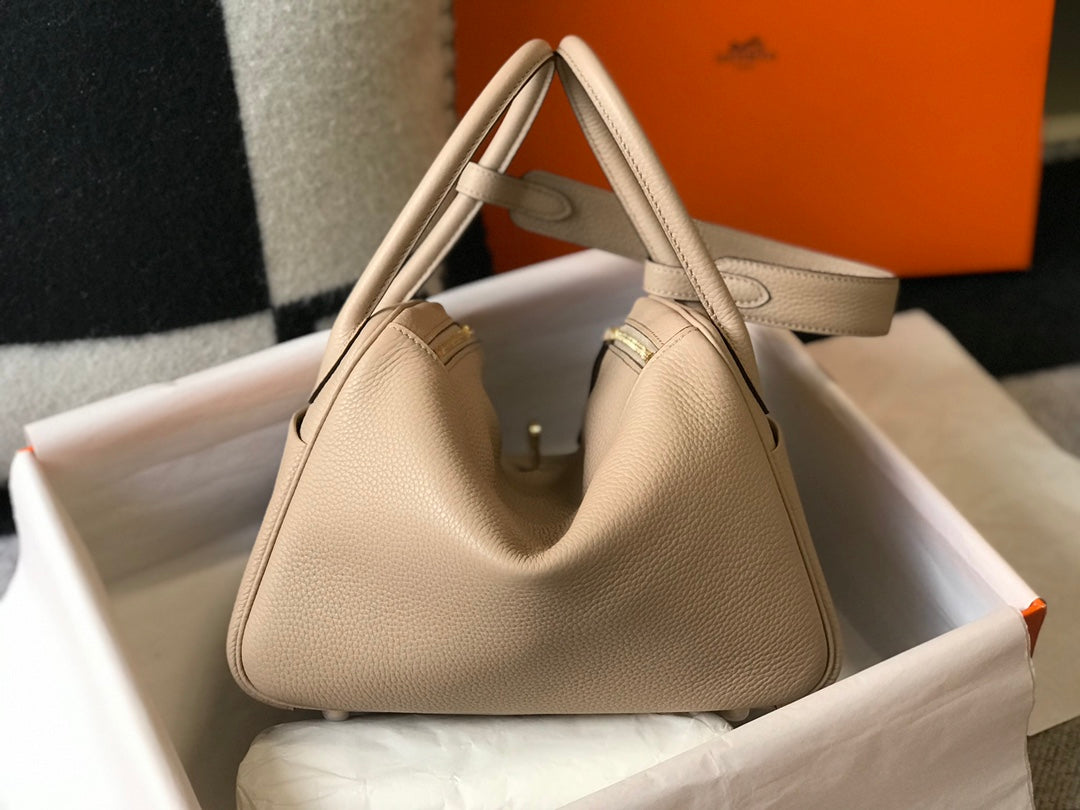 HM LINDY 30 BAG BEIGE TAURILLON CLEMENCE LEATHER