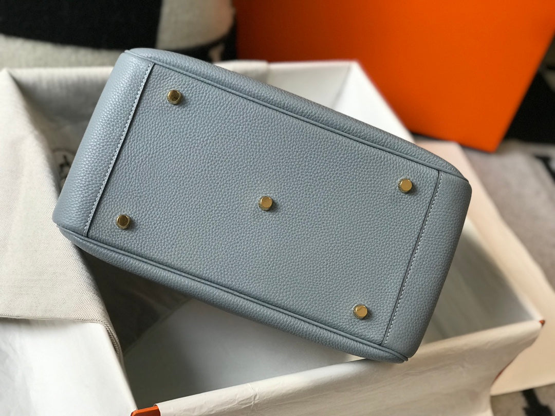 HM LINDY 26 BAG TEMPERED GRAY TAURILLON CLEMENCE LEATHER