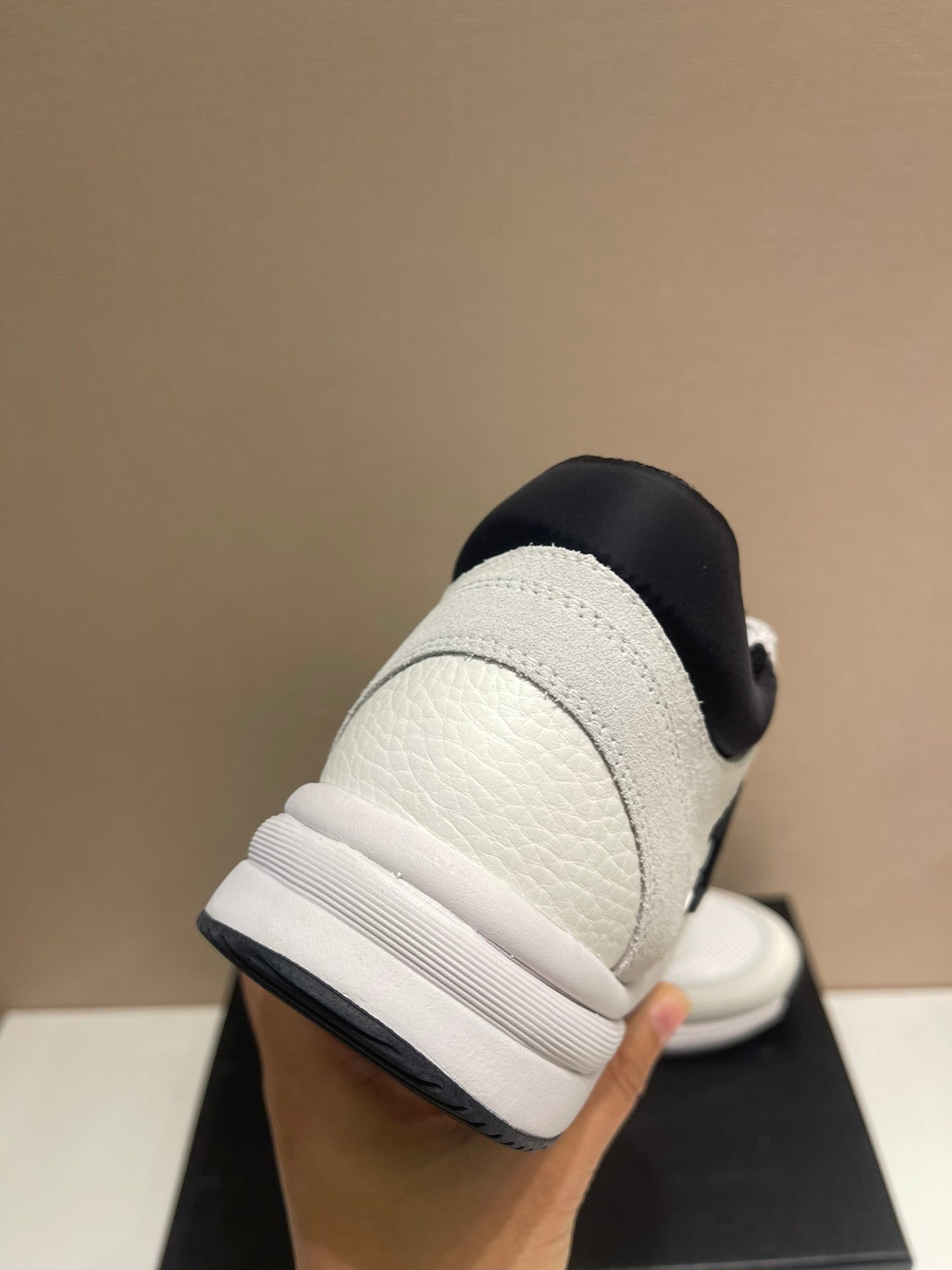 CC Sneaker White Calfskin Grey Suede