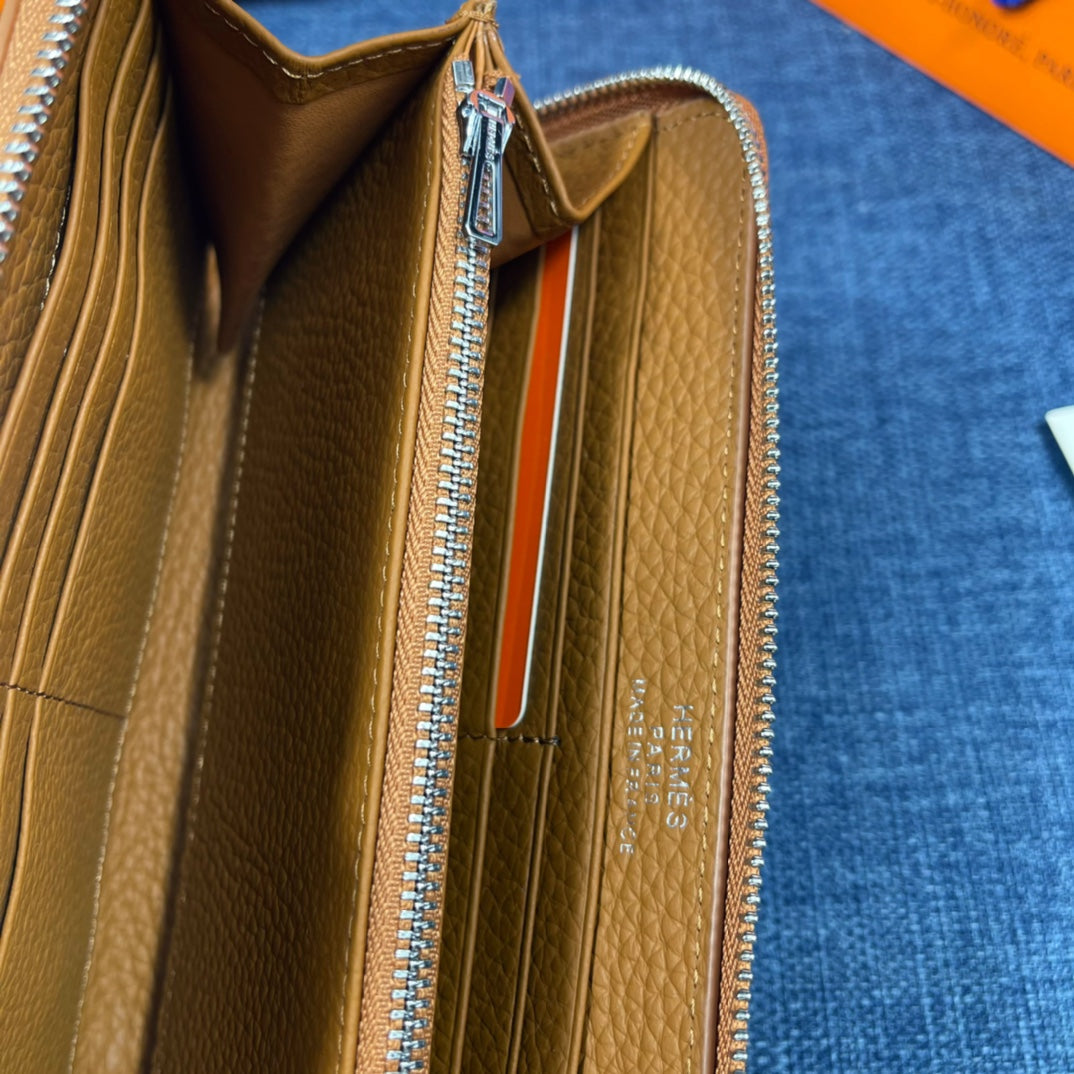 HM SILK'IN HOLED WALLET 19 BRONZE GRAINED CALFSKIN