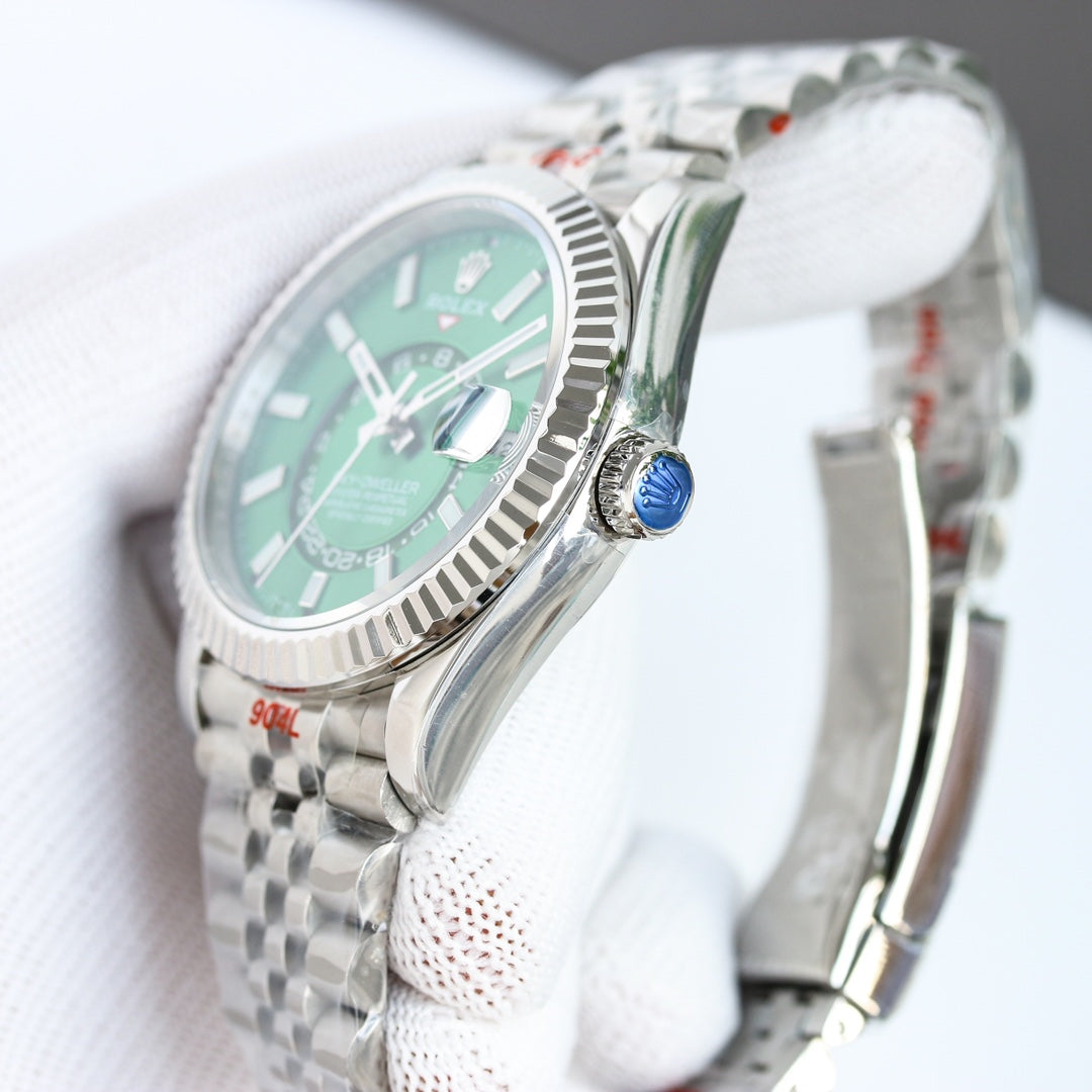 Rolex Sky-Dweller 42mm Silver Blue Green Dial