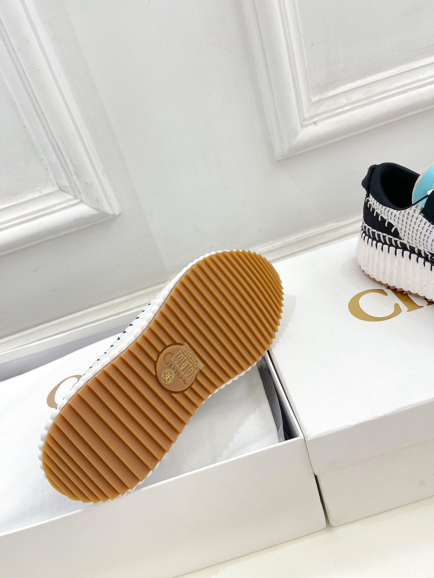 CHLOE NAMA SNEAKER IN BLACK MIX COLORFUL SPECIAL FABRIC