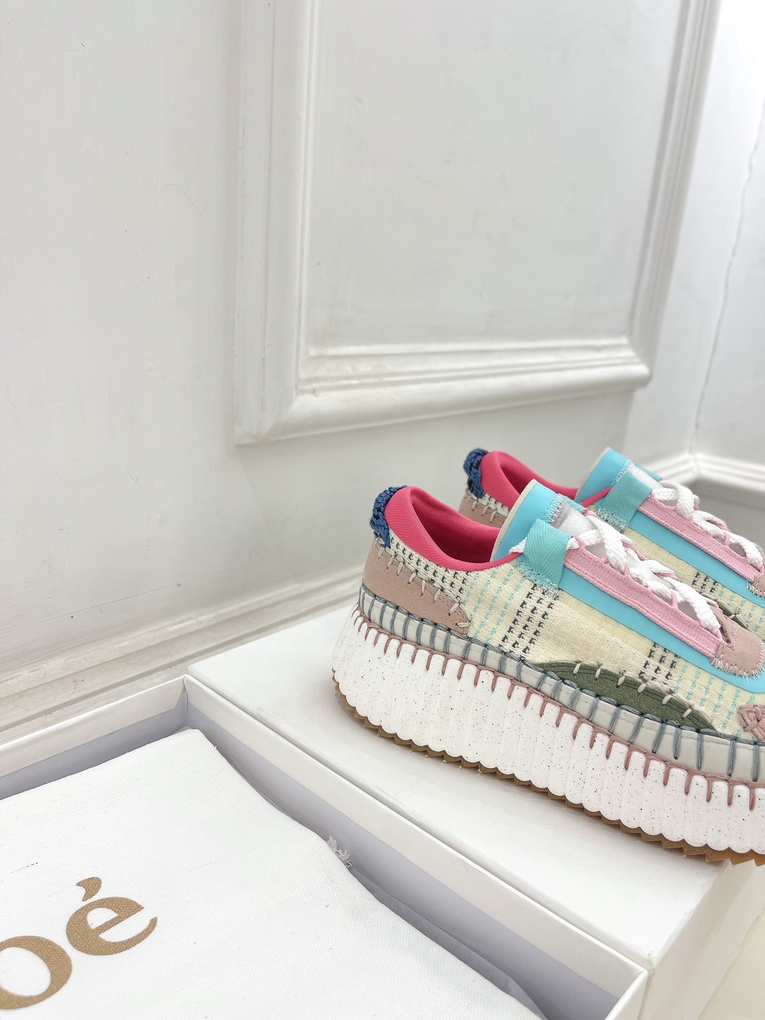 CHLOE NAMA SNEAKER IN COLORFUL SPECIAL FABRIC