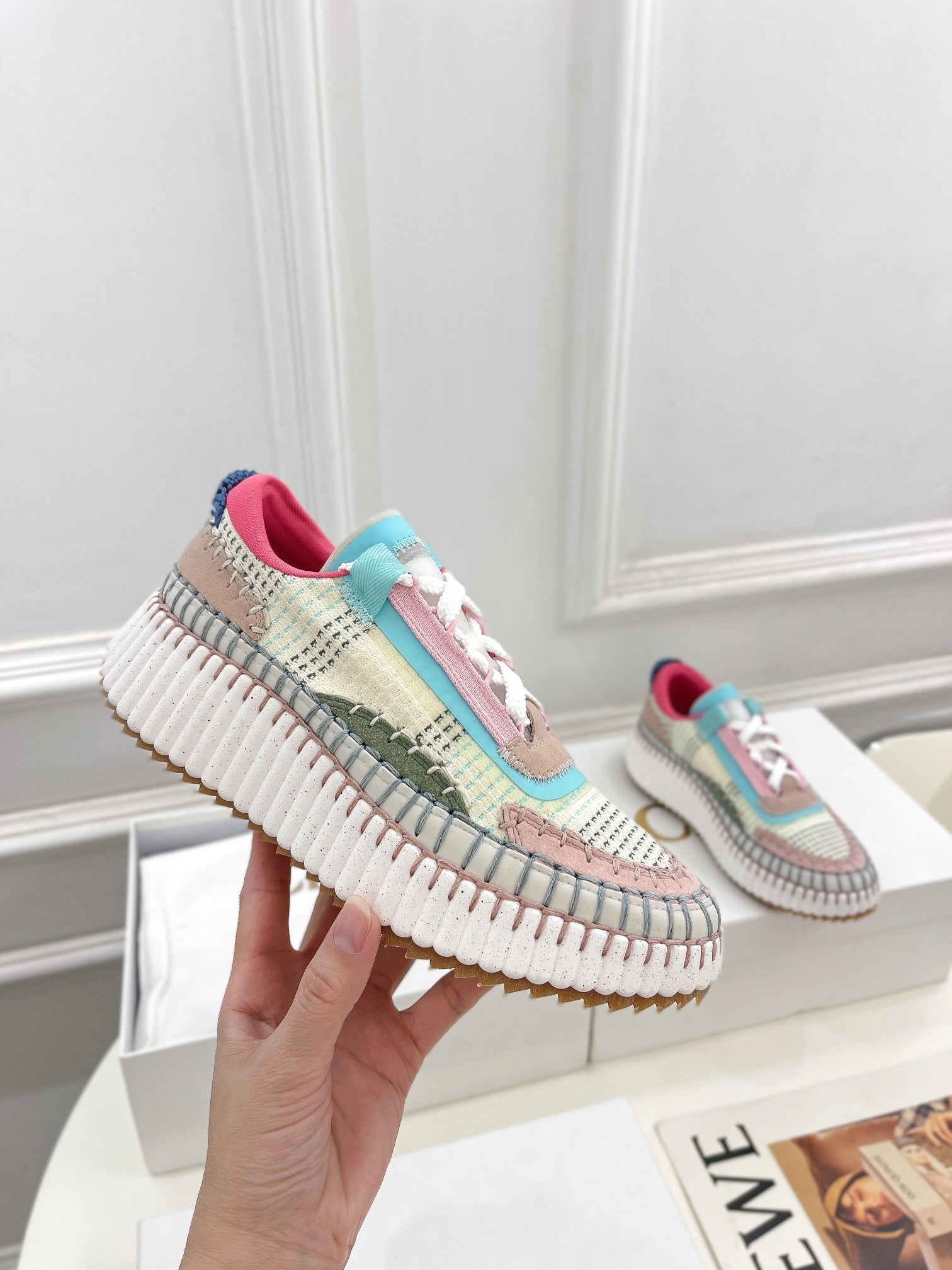 CHLOE NAMA SNEAKER IN COLORFUL SPECIAL FABRIC