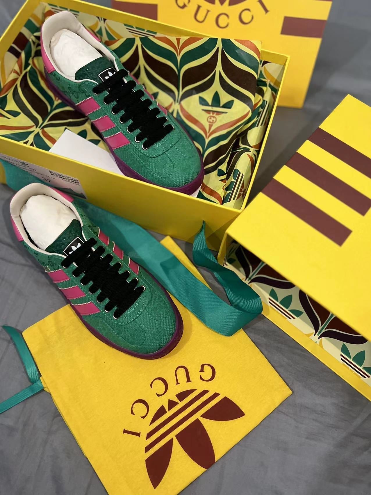 GG Sneaker Green Purple Monogram Canvas