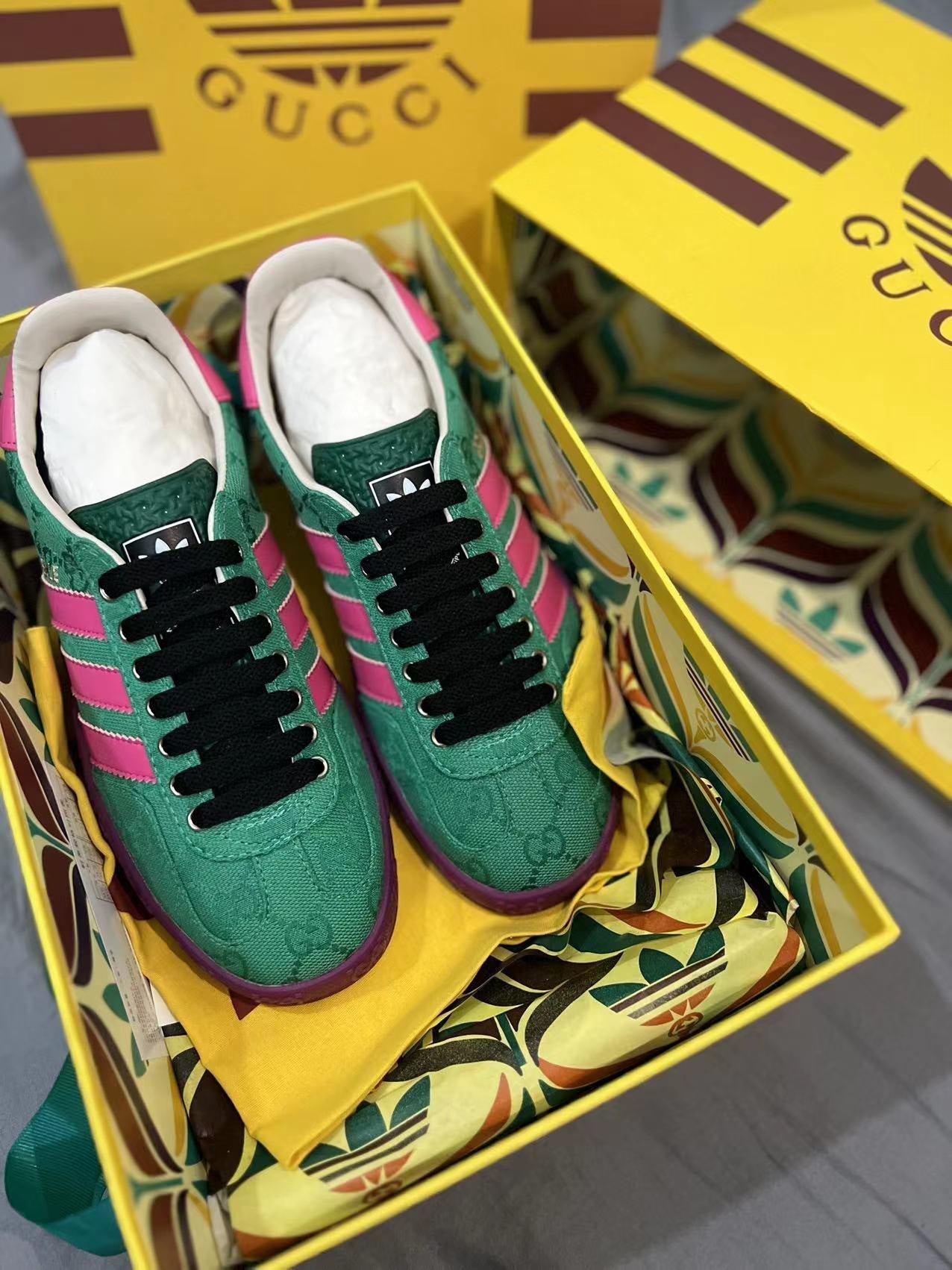 GG Sneaker Green Purple Monogram Canvas