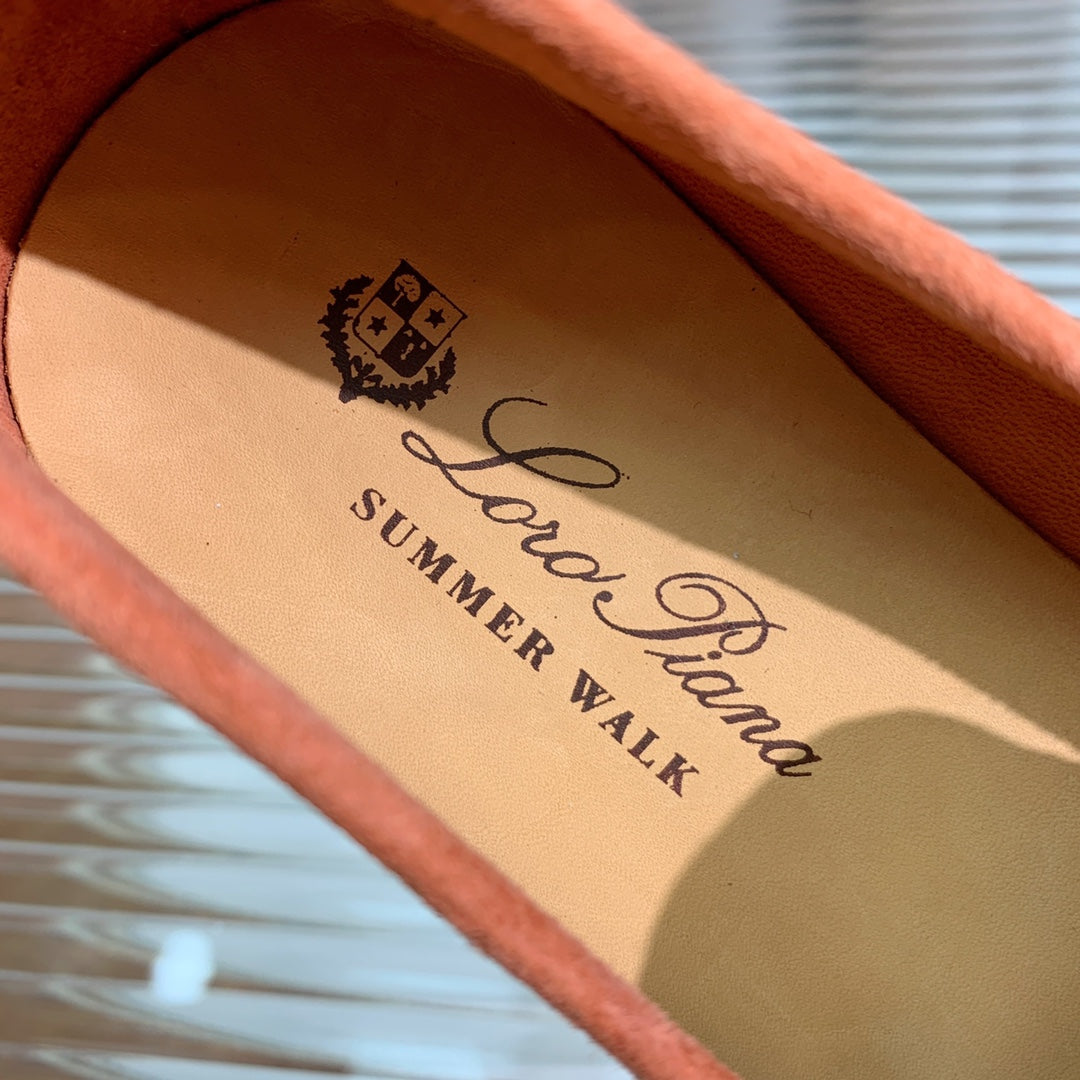 lp dot sole walk loafer brownish pink suede 1