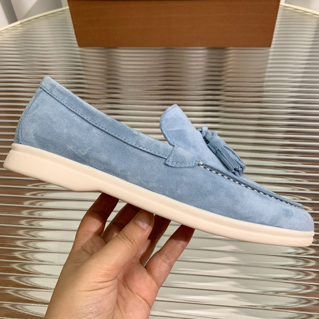 lp dot sole walk loafer cloud blue suede