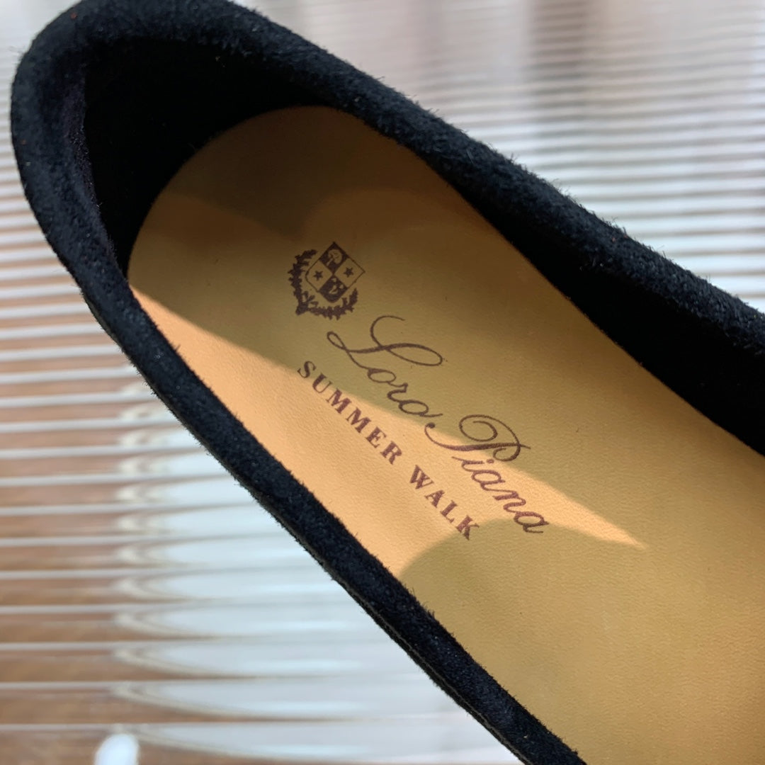 lp dot sole walk loafer black suede