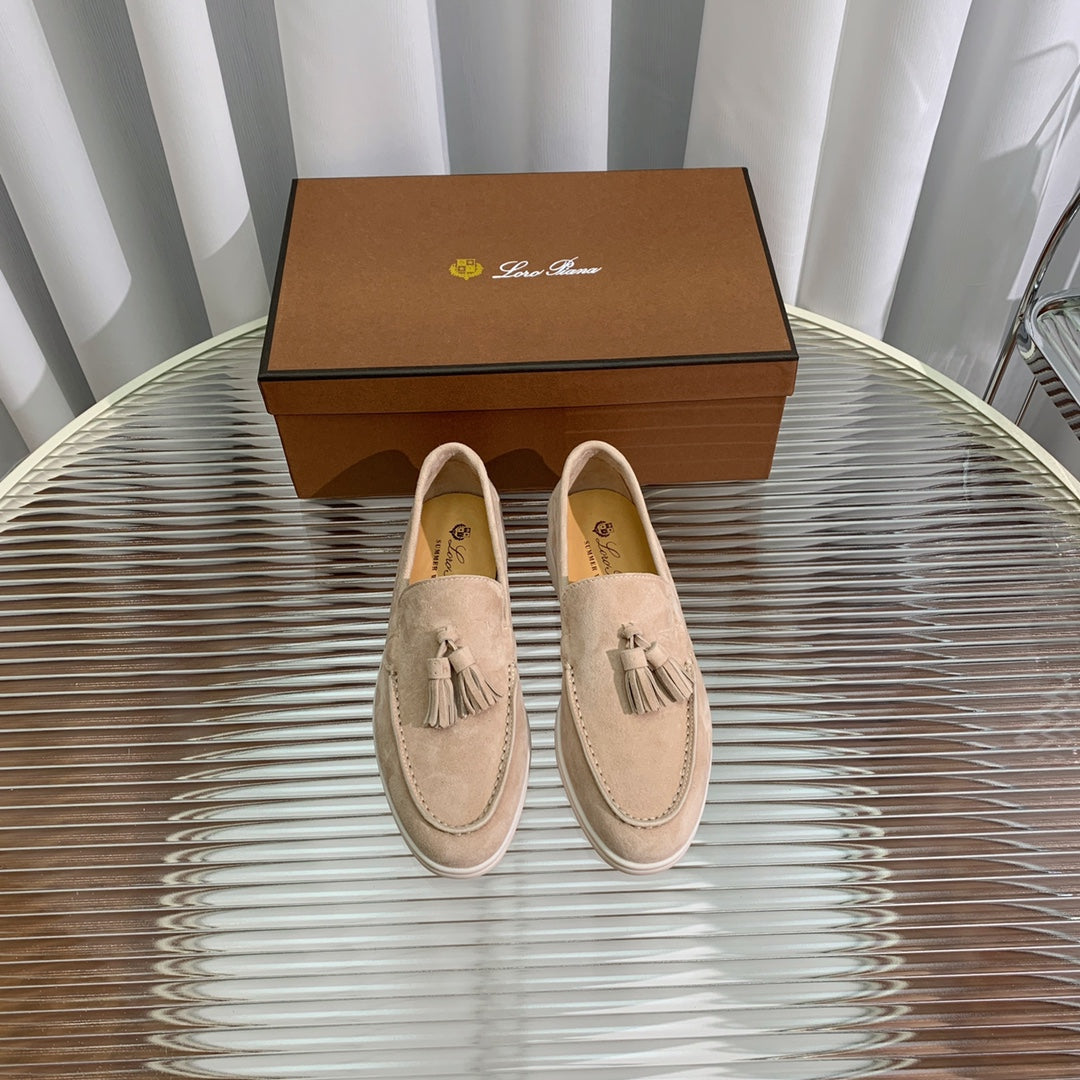 lp dot sole walk loafer cashew butter suede