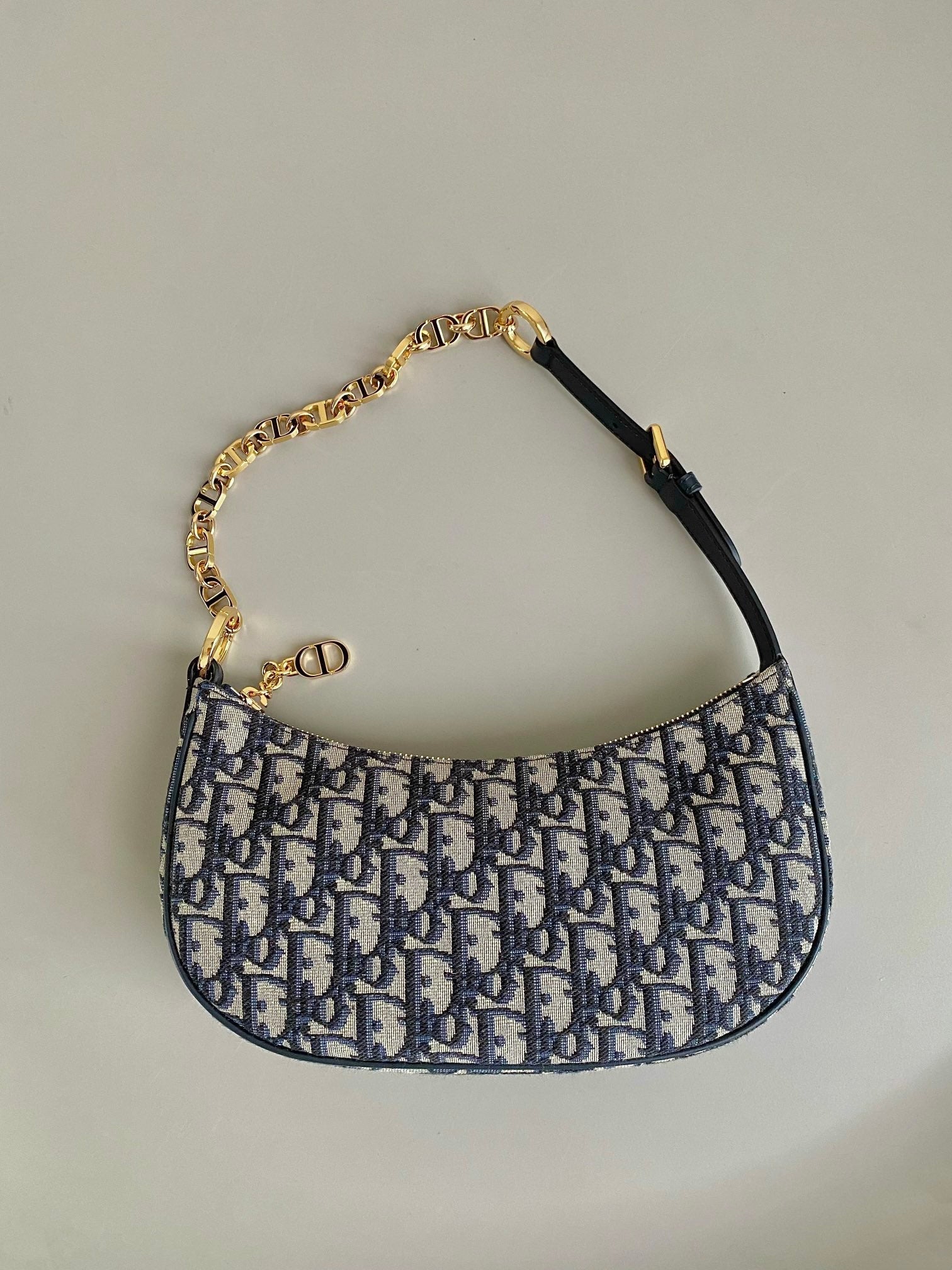 CD lounge underarm bag 26 blue classic floral fabric