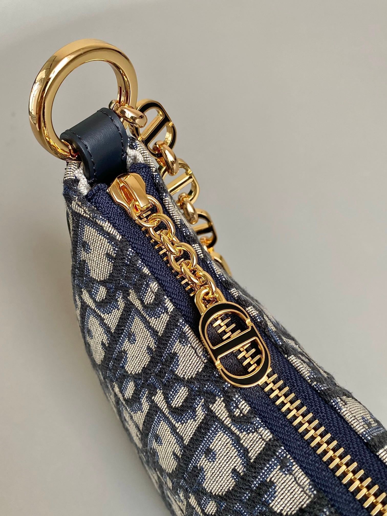 CD lounge underarm bag 26 blue classic floral fabric
