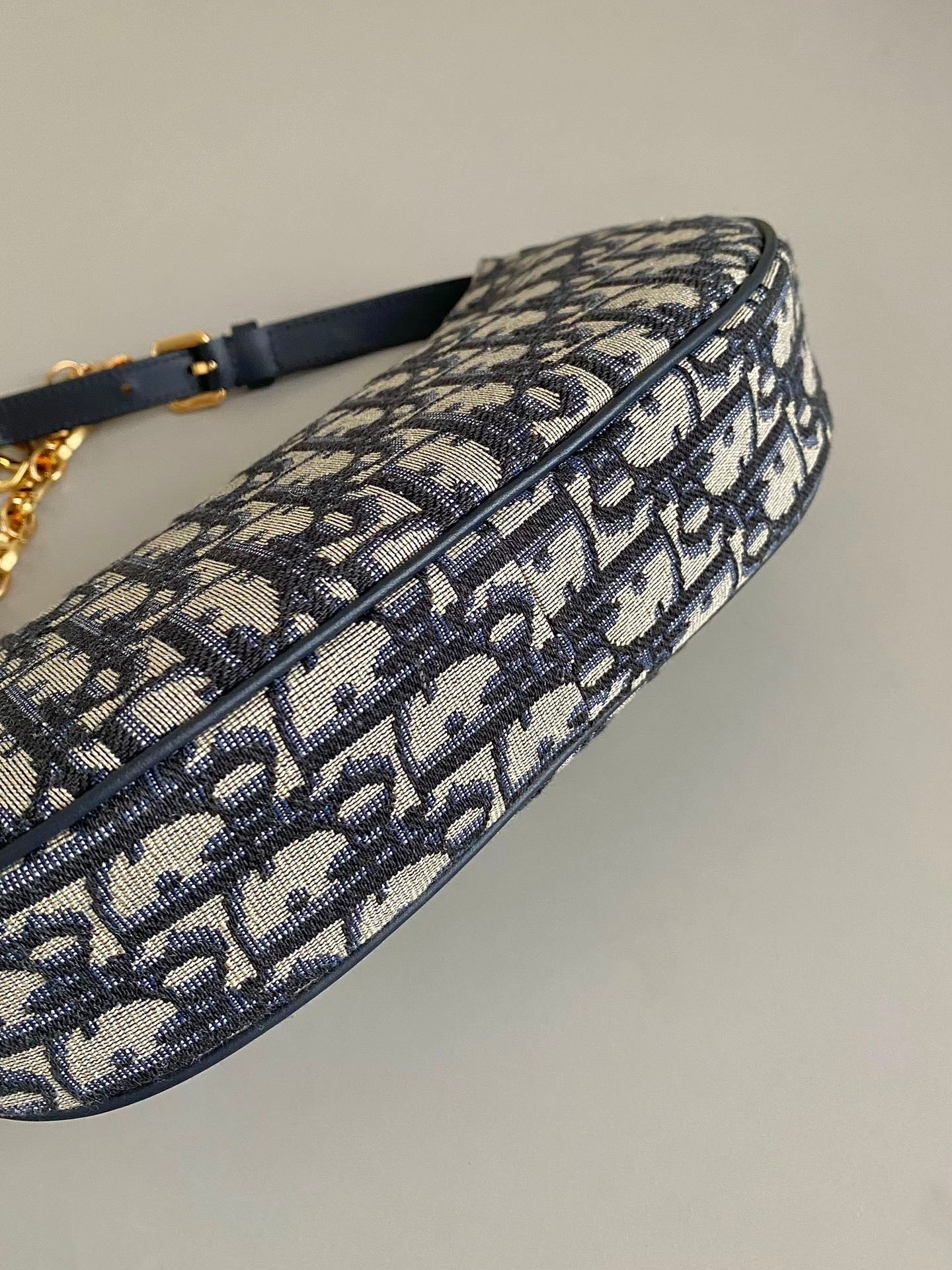 CD lounge underarm bag 26 blue classic floral fabric
