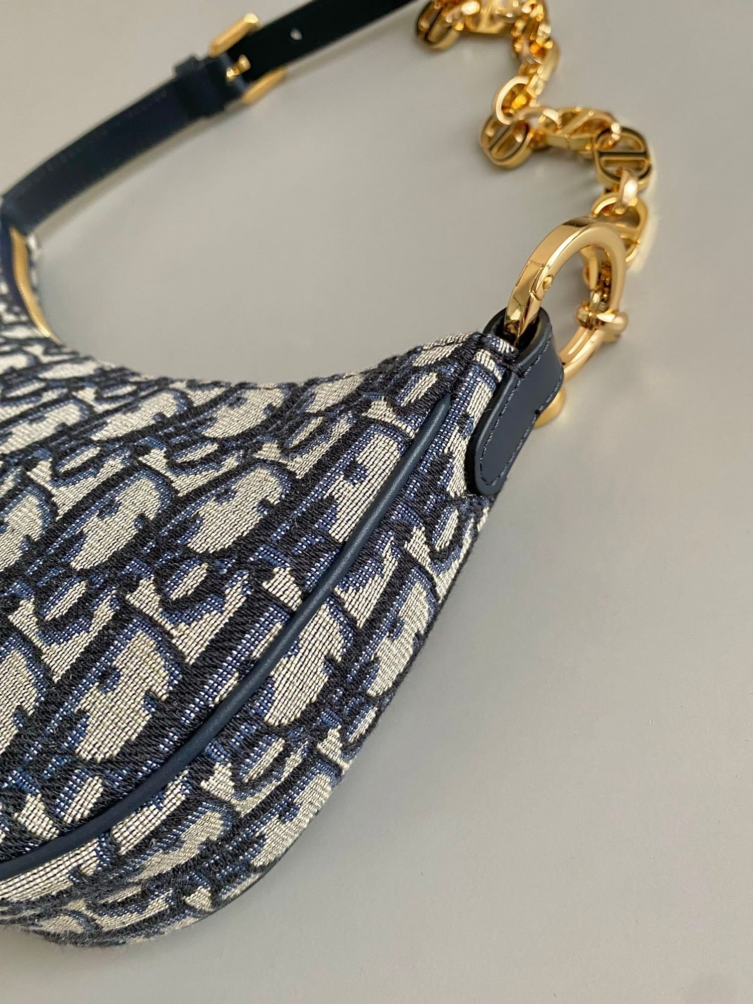CD lounge underarm bag 26 blue classic floral fabric