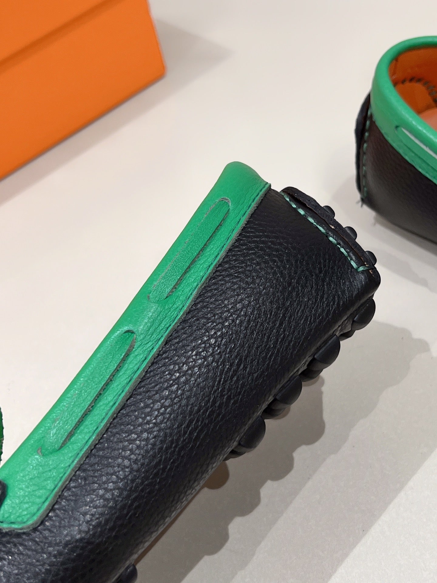 HM Men's Loafer Green Cowhide 557570