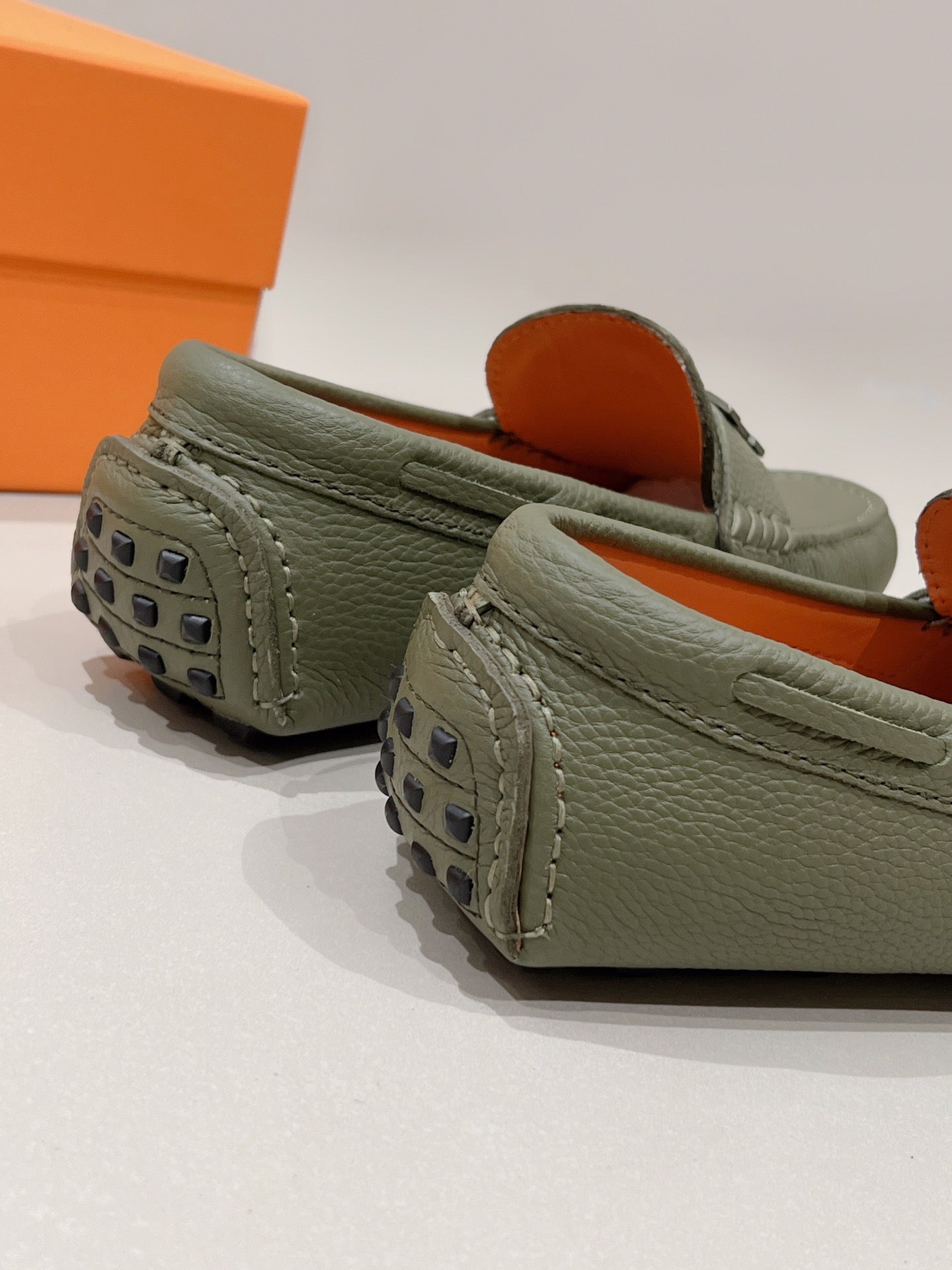 HM Men's Loafer Moss Green Cowhide 557571