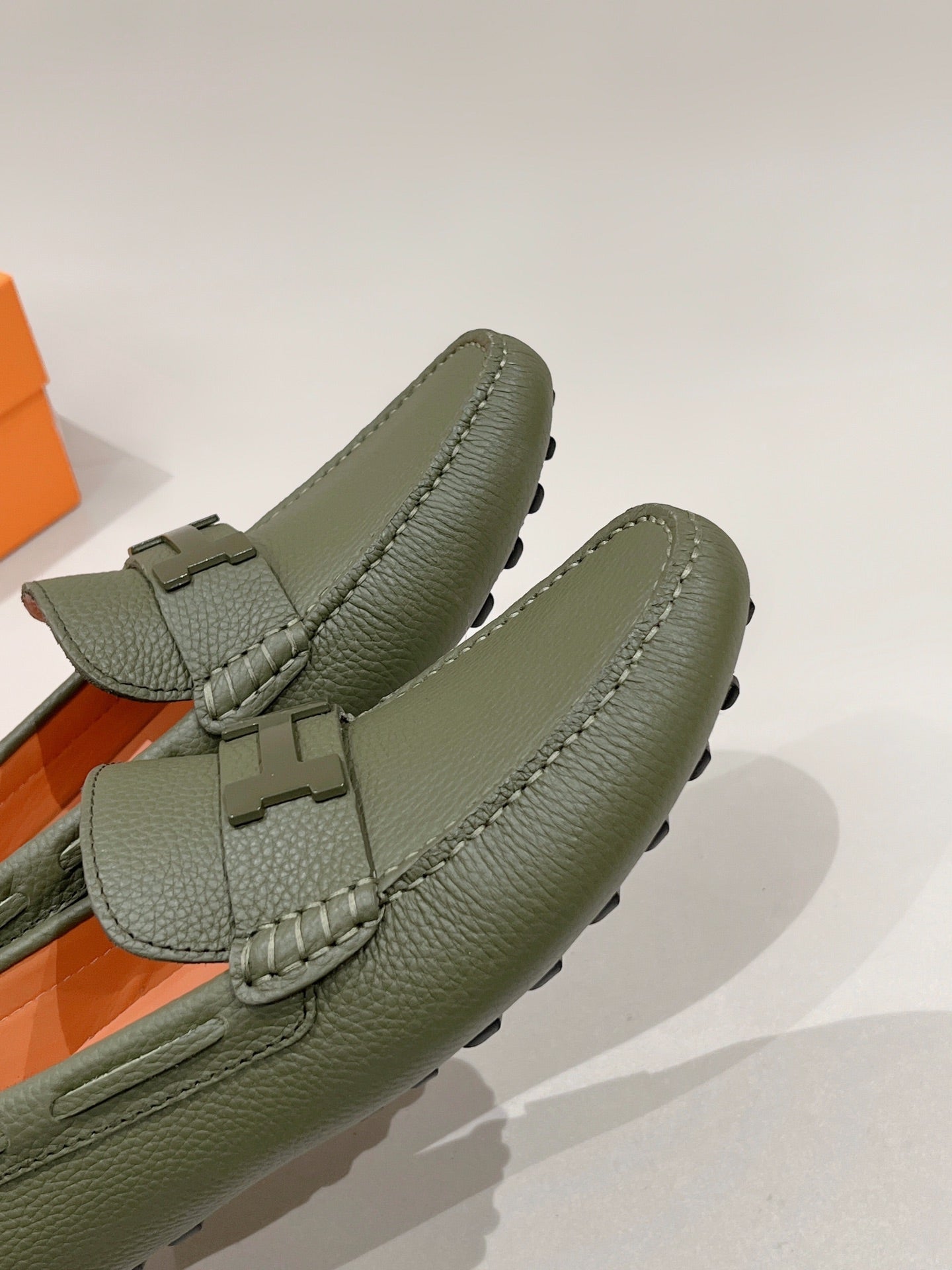 HM Men's Loafer Moss Green Cowhide 557571