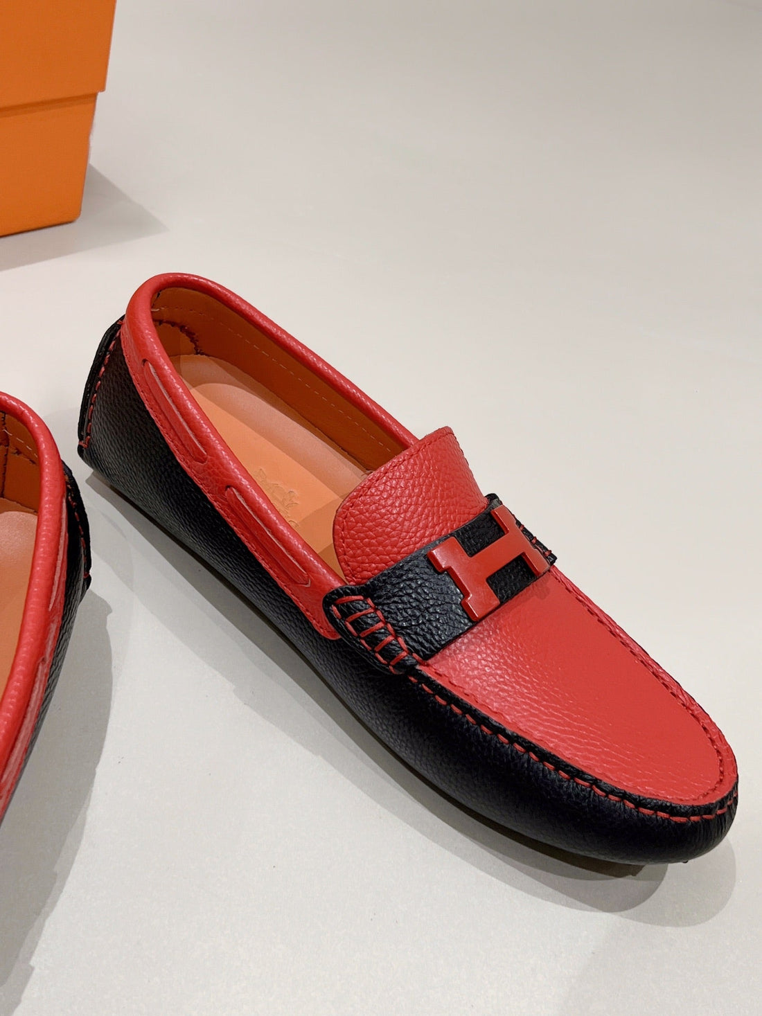 HM Men's Loafer Red Cowhide 557572