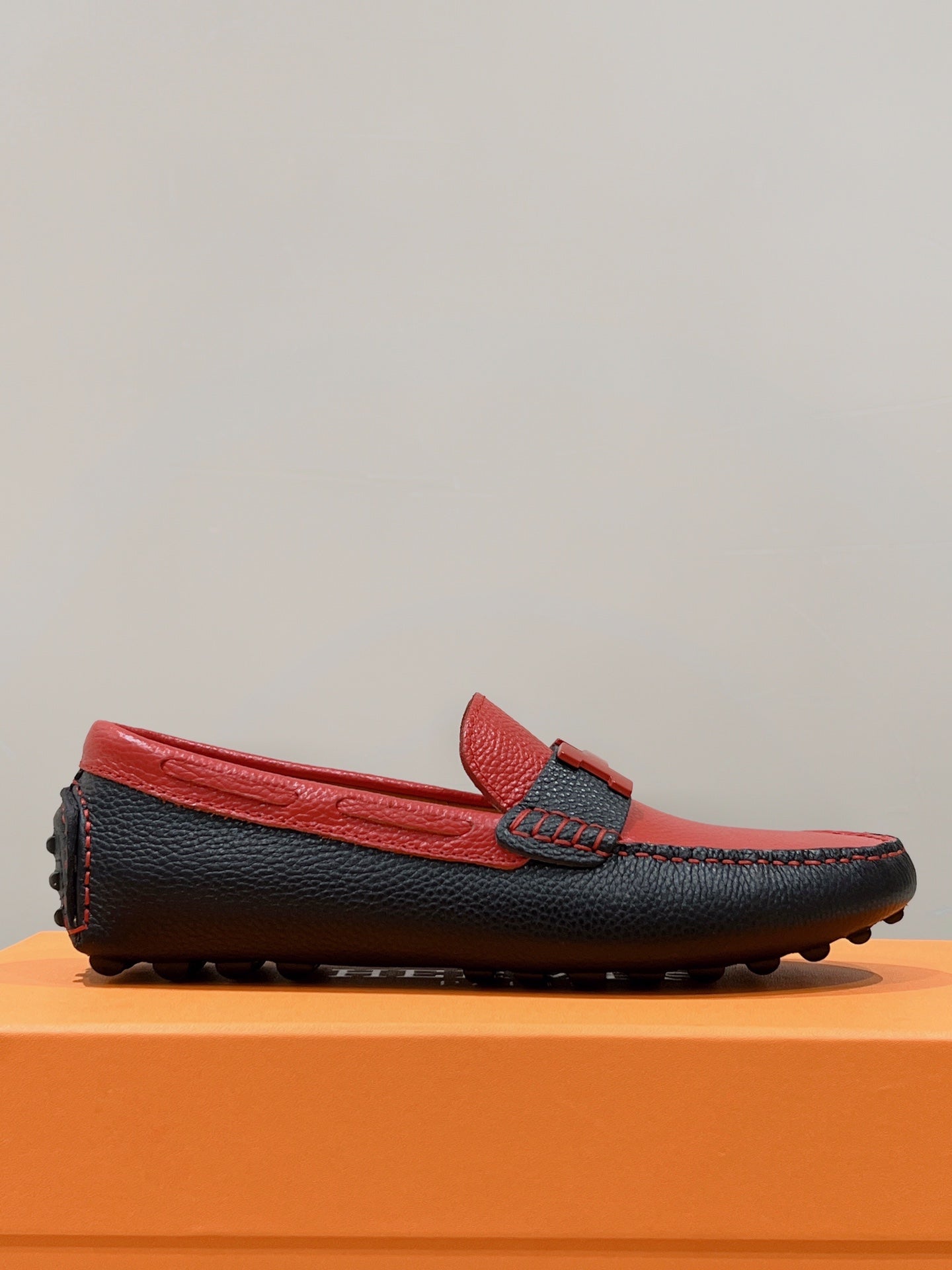 HM Men's Loafer Red Cowhide 557572