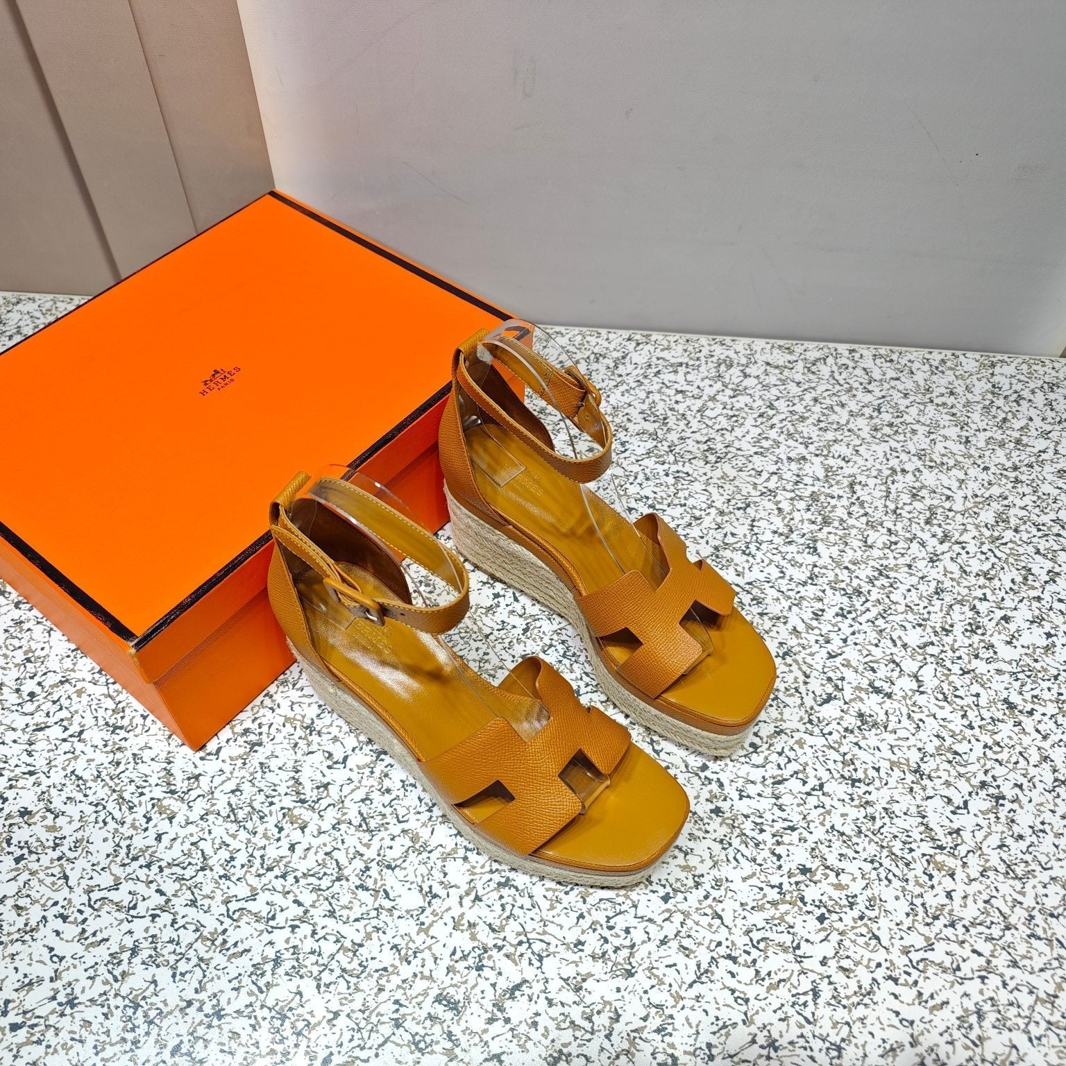 ELDA ESPADRILLE 80 AMBER CALFSKIN