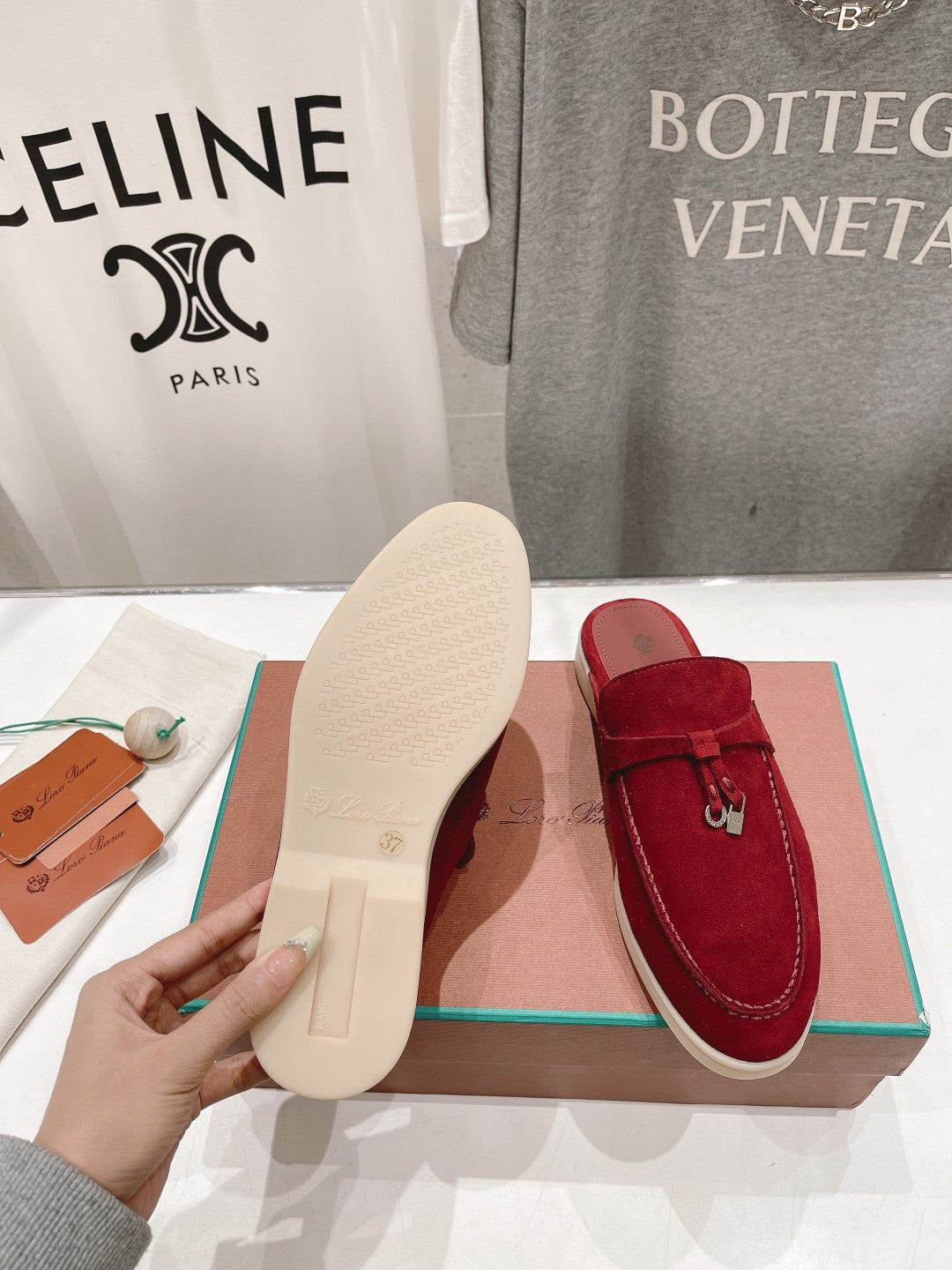 LP CHARMS WALK BABOUCHE LOAFERS CHERRY SUEDE