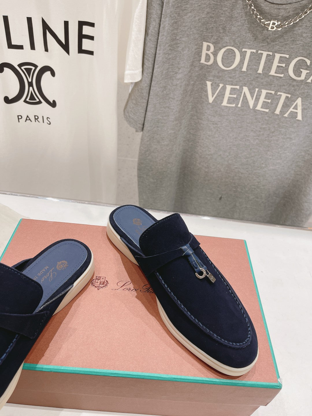 LP CHARMS WALK BABOUCHE LOAFERS DENIM SUEDE