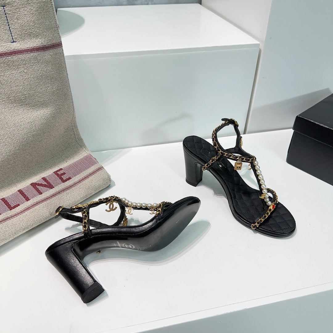 high heel sandal 85 black quilted calfskin mop