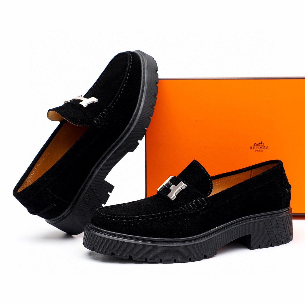 HM Men's Loafer Black Suede 616531