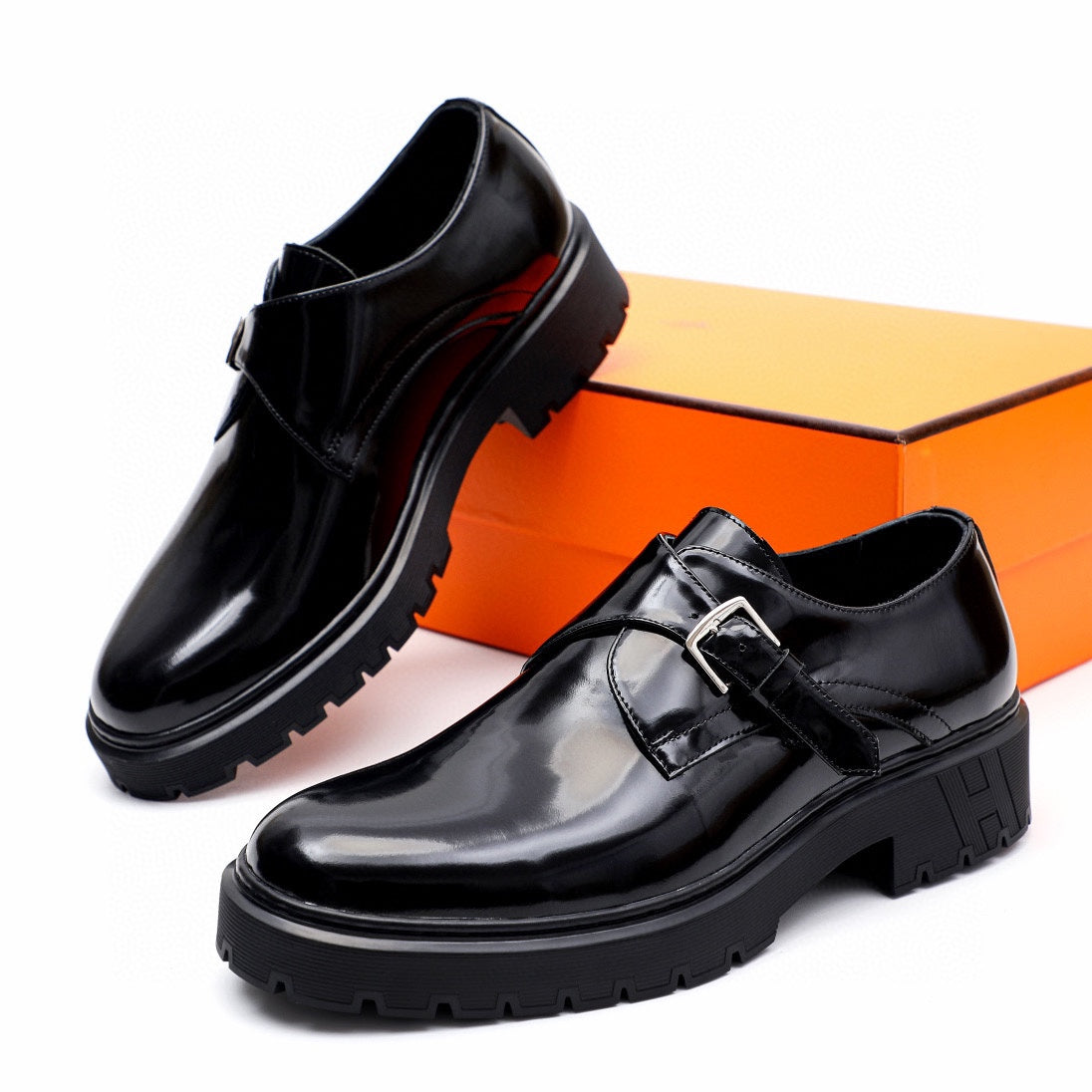 HM Men's Loafer Black Patent Leather 616538