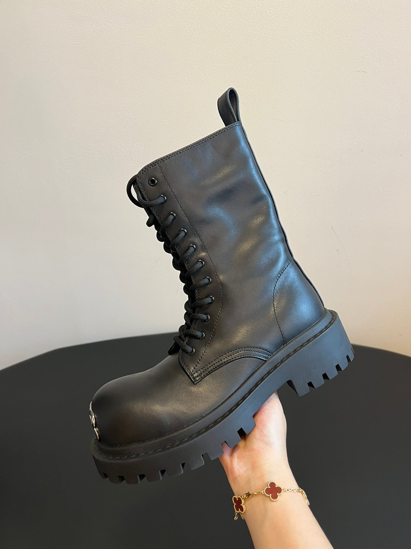 Balenciaga 25ss Martin boots double B buckle black calfskin