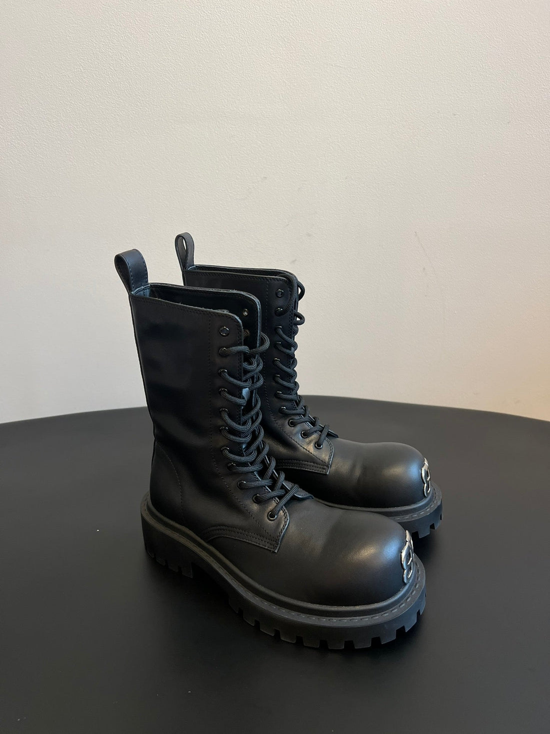 Balenciaga 25ss Martin boots double B buckle black calfskin