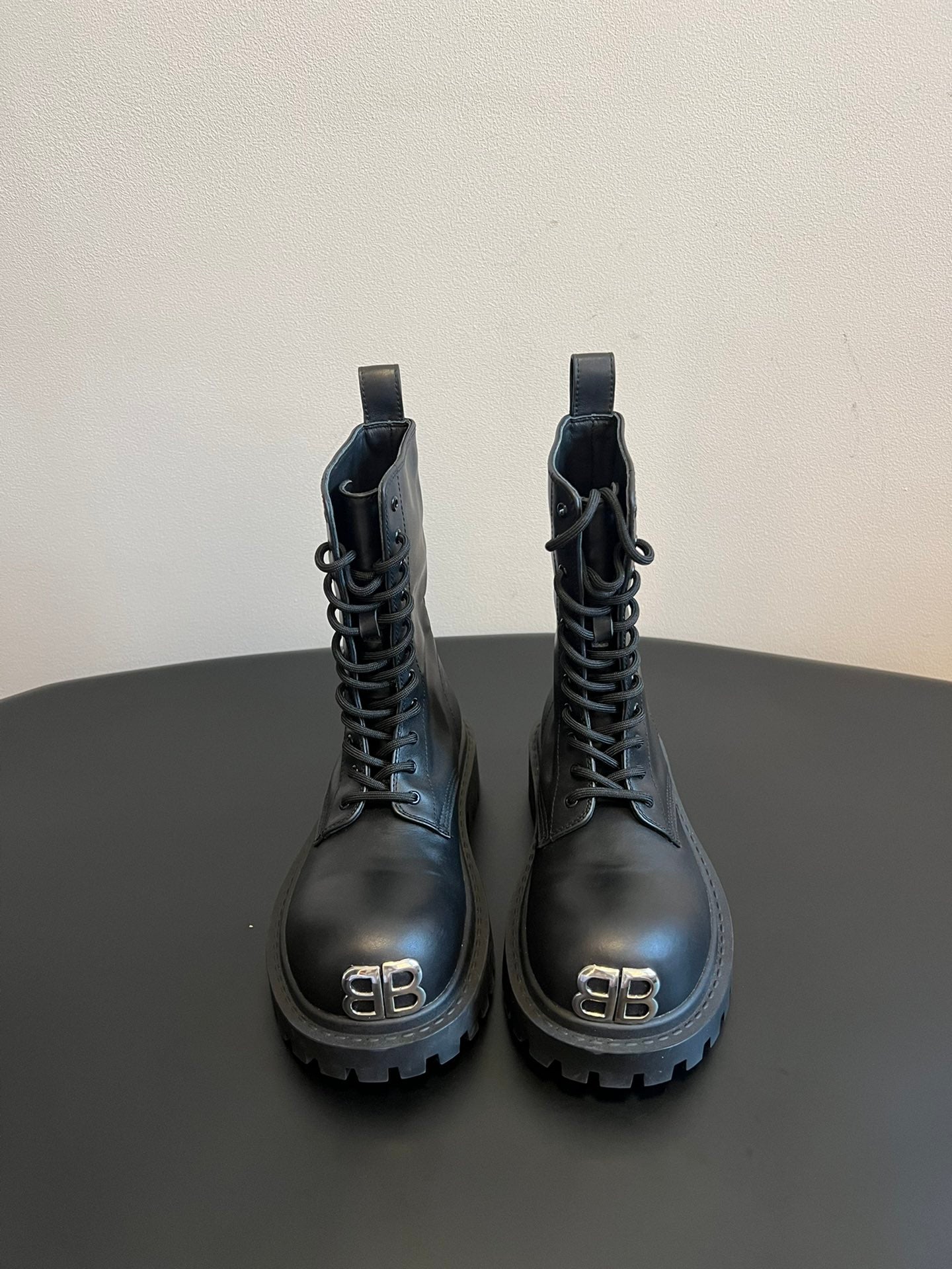 Balenciaga 25ss Martin boots double B buckle black calfskin