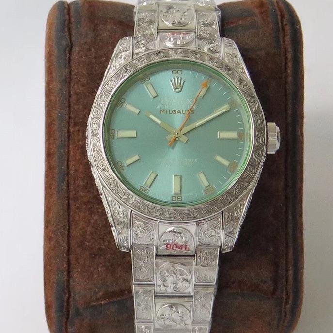 MILGAUSS 40MM STAINLESS STEEL ENGRAVED CASE BLUE DIAL