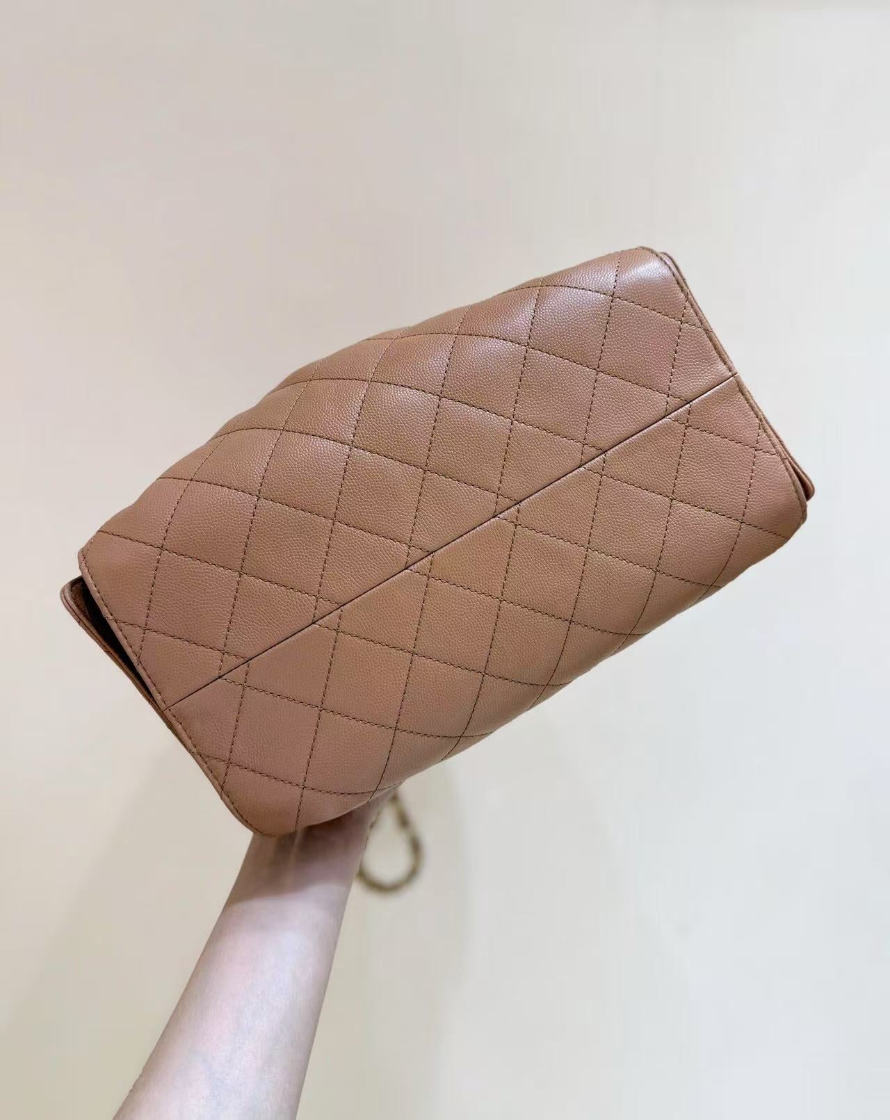 CC 25C Hobo Bag 30cm Brown Grained Calfskin