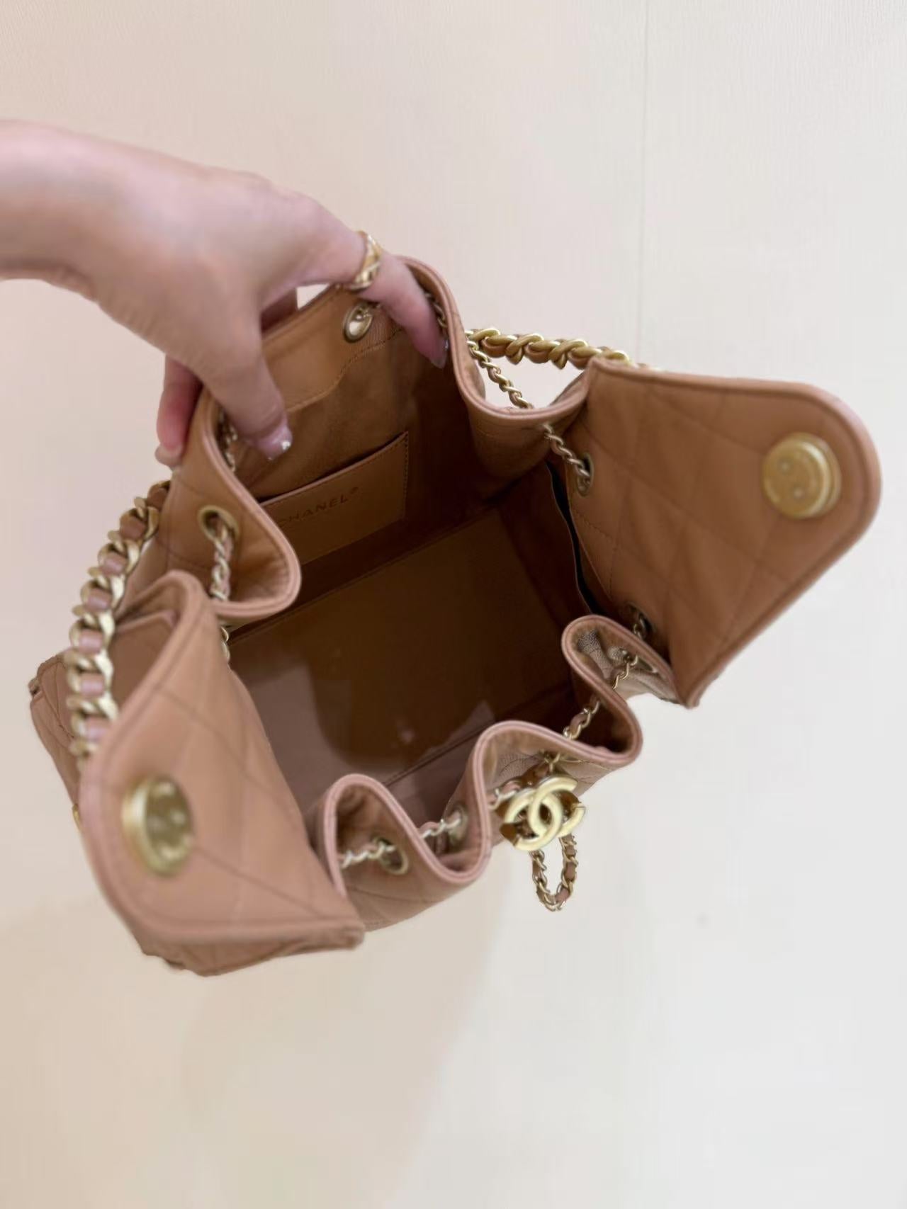 CC 25C Hobo Bag 30cm Brown Grained Calfskin