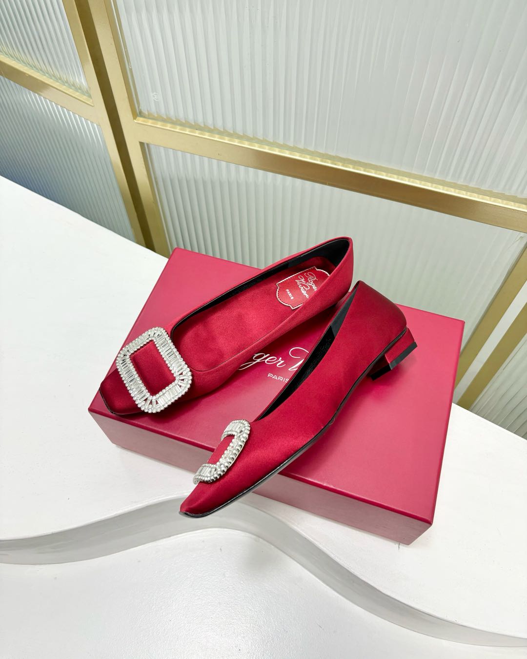 Belle Viv Satin Diamond Buckle Silk Fabric 188938