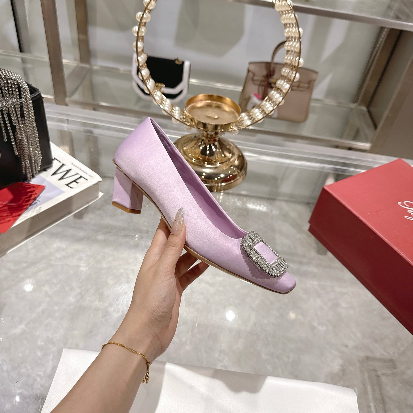 Bell Viv 25 Pumps Purple Imported Silk 300734