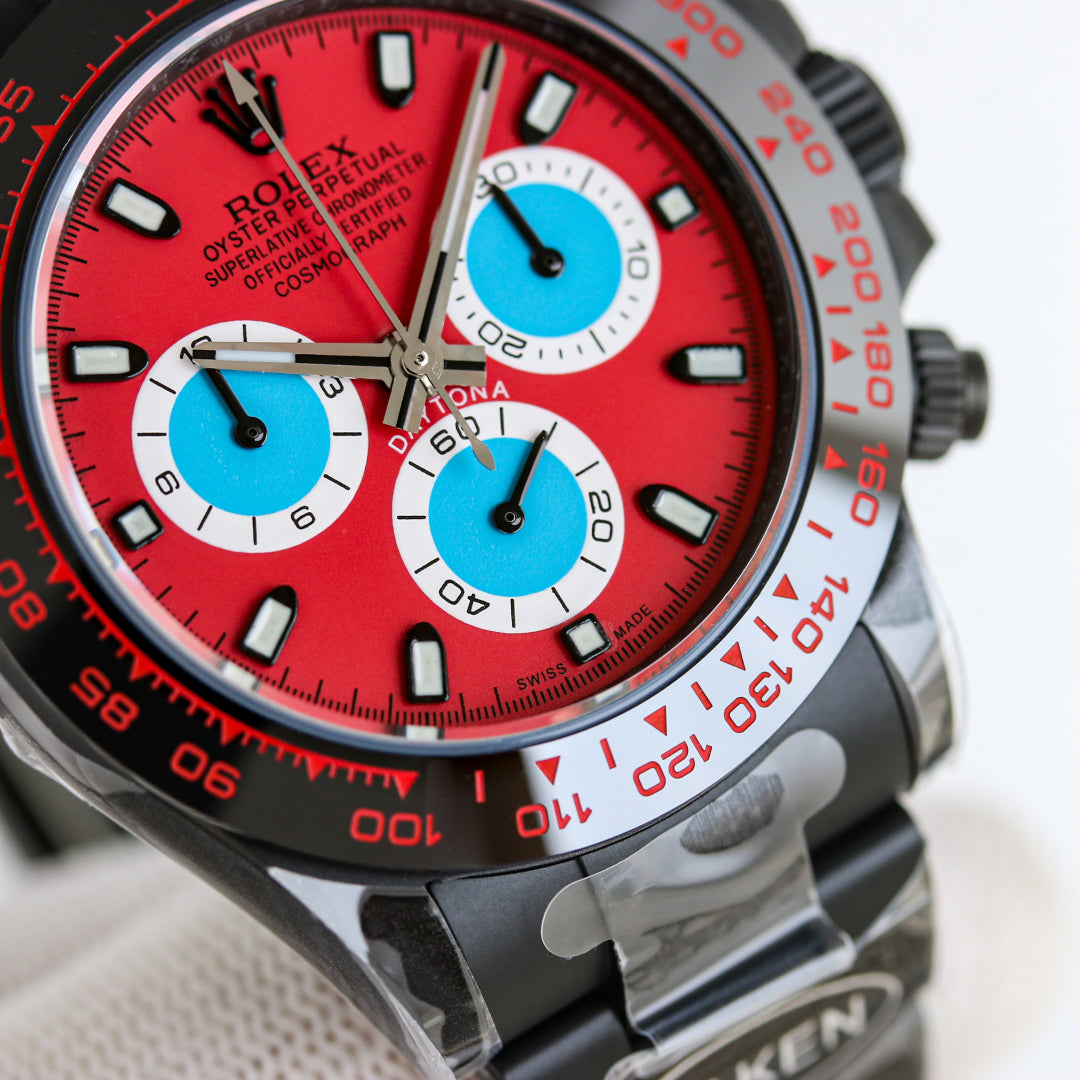 Rolex Daytona 40mm Carbon Black Red Dial