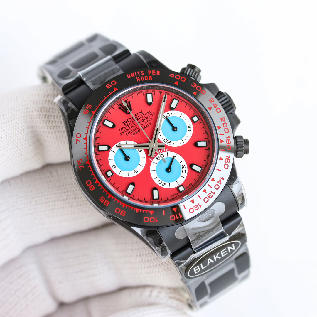 Rolex Daytona 40mm Carbon Black Red Dial