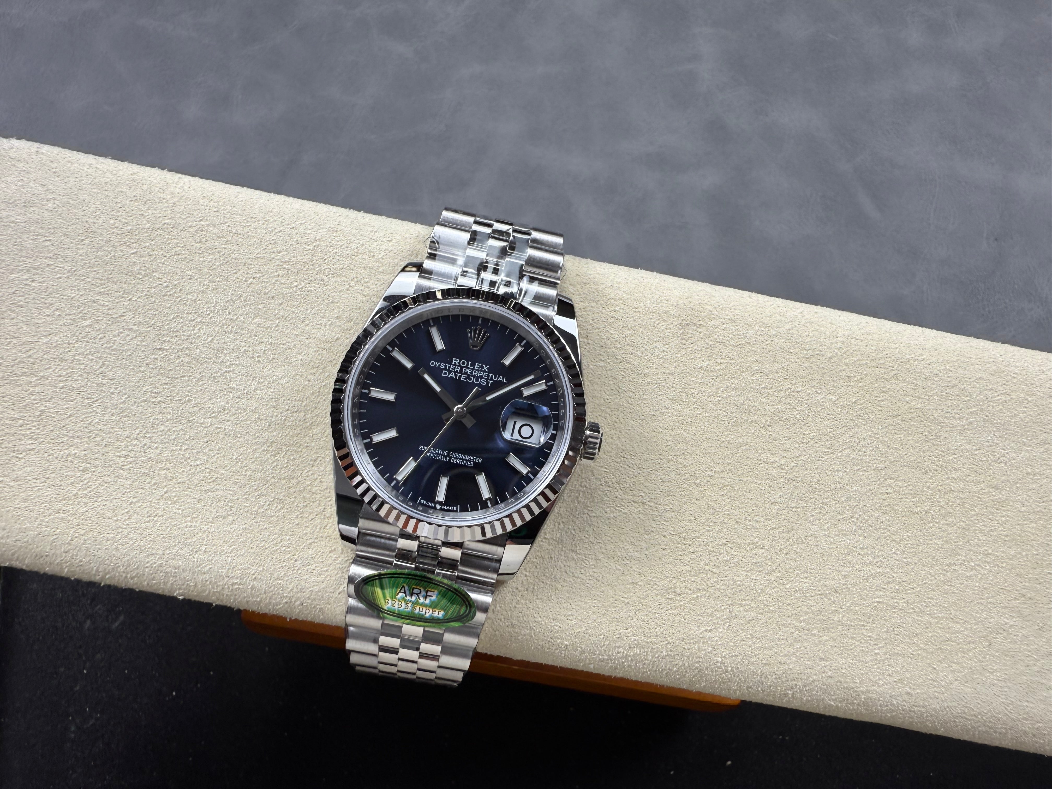 Rolex Day-Date 36mm Silver Navy Blue