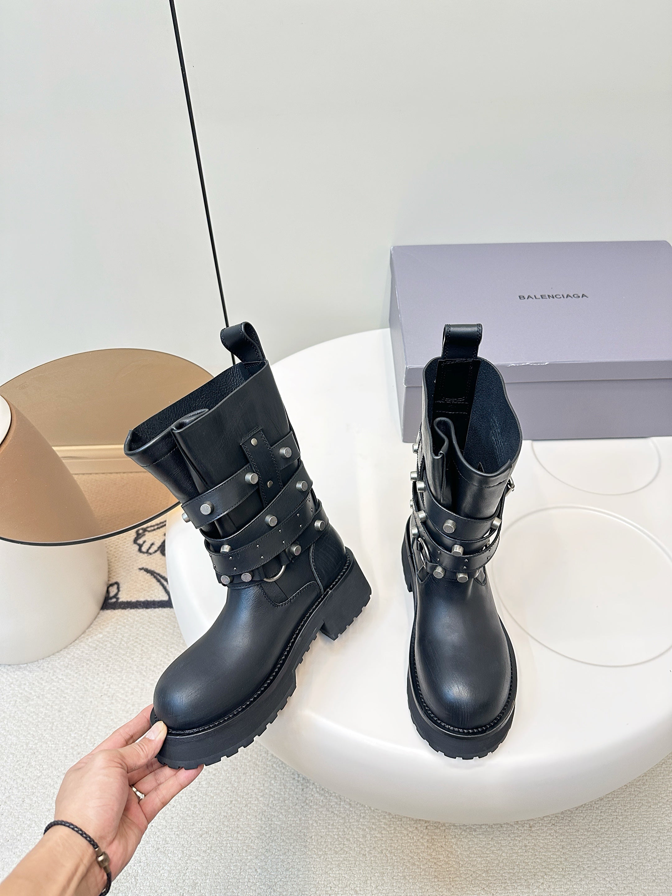 Balenciaga 25ss Venom Boots Black Calfskin 469378